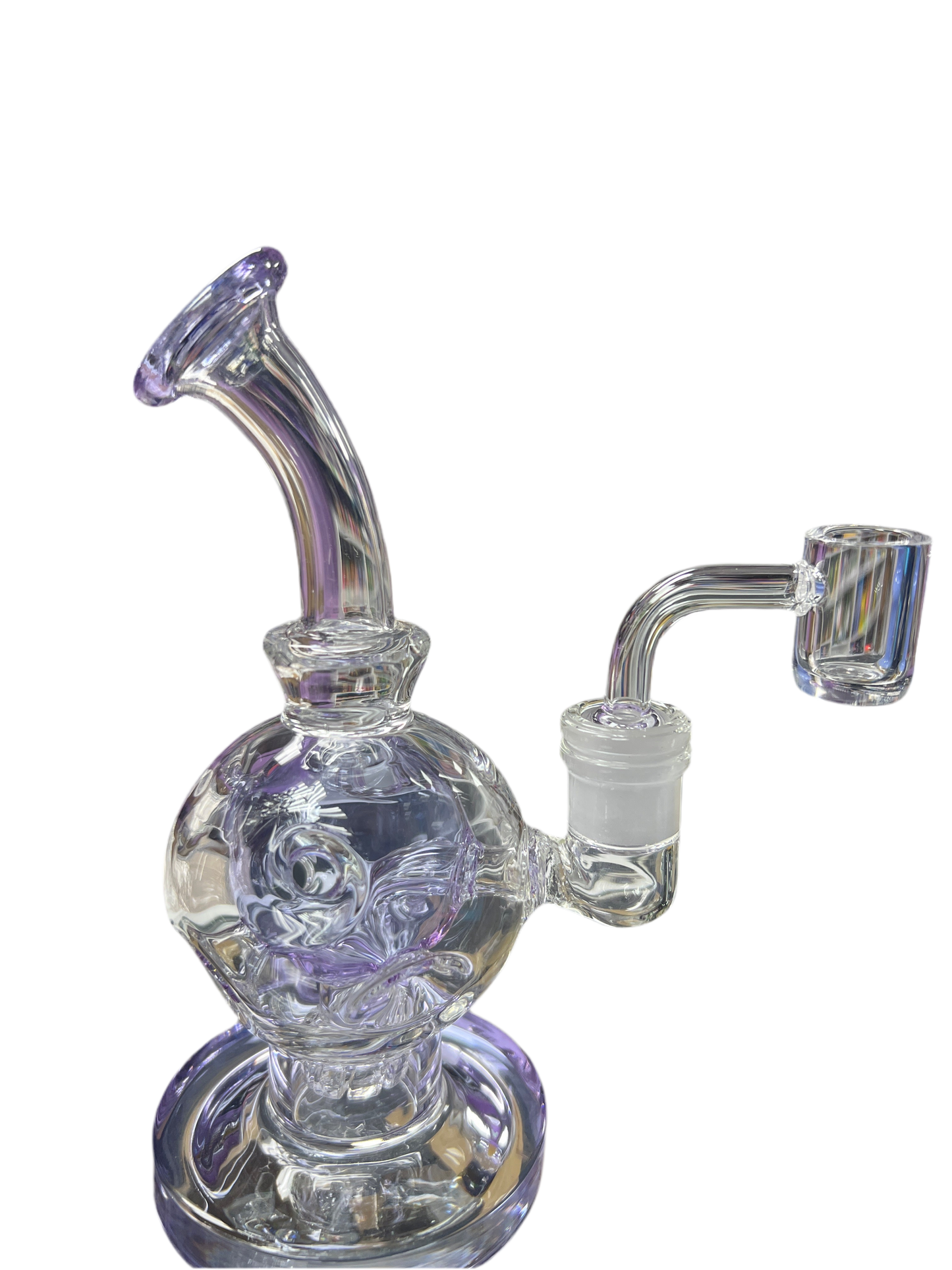 Small purple water pipe with circle indents