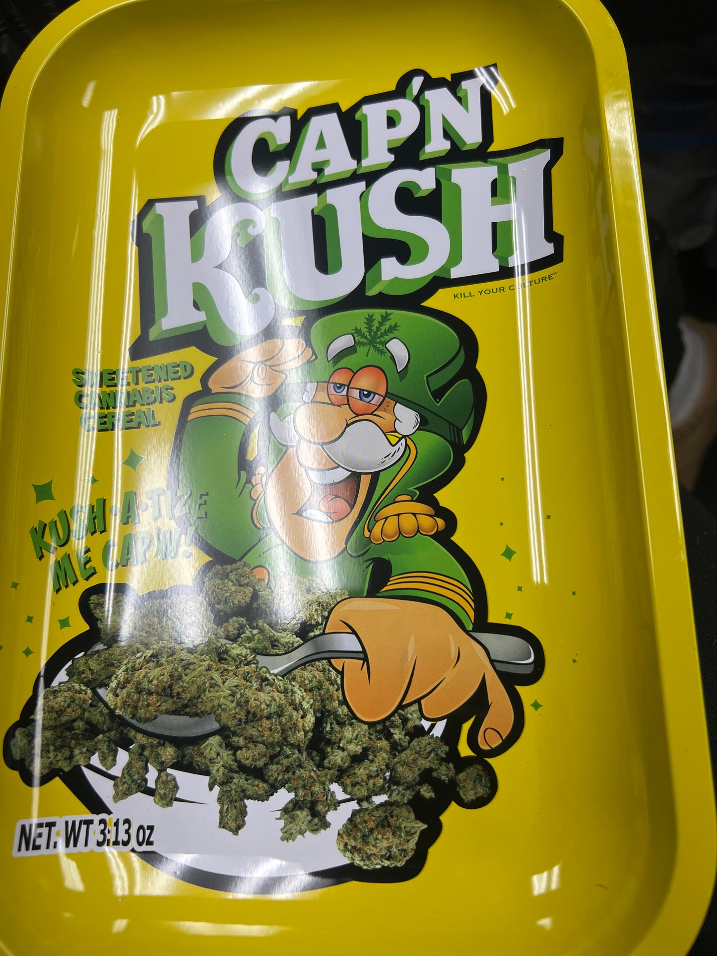 Cap’n Kush Rolling Tray - Yellow