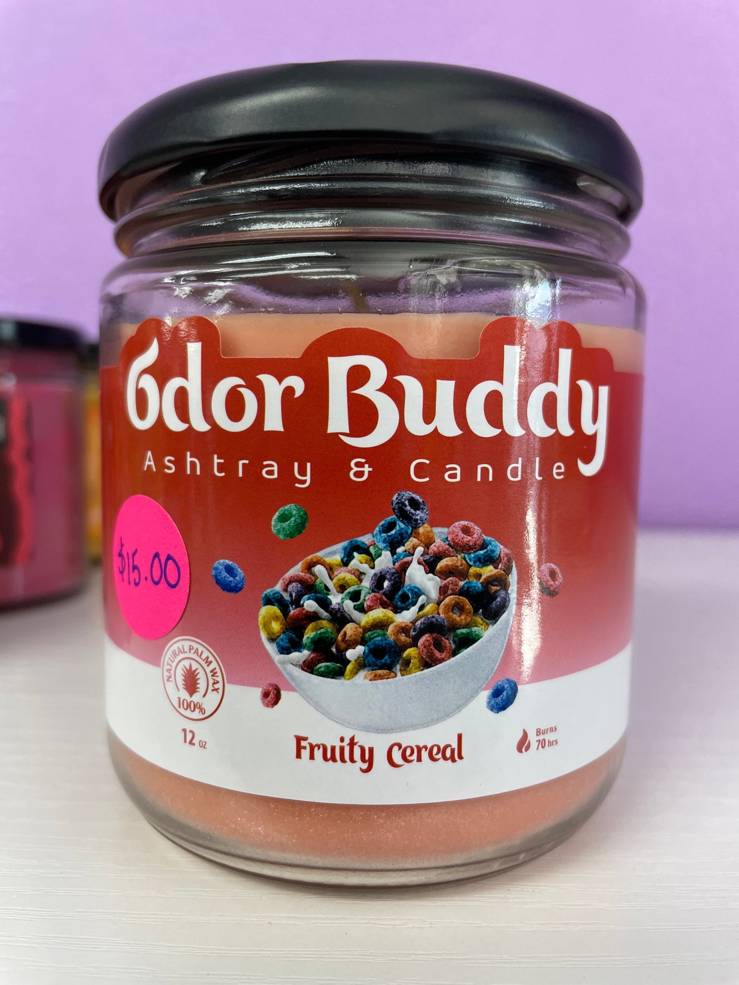 Odor Buddy Ashtray & Candle 12 oz - Fruity Cereal