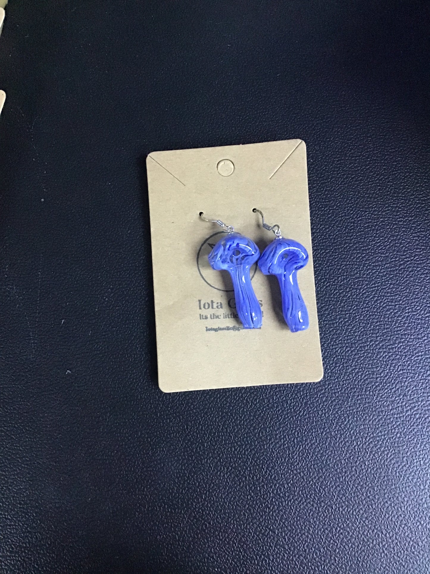 Iota Glass Tiny Real Glass Handpipe Earrings
