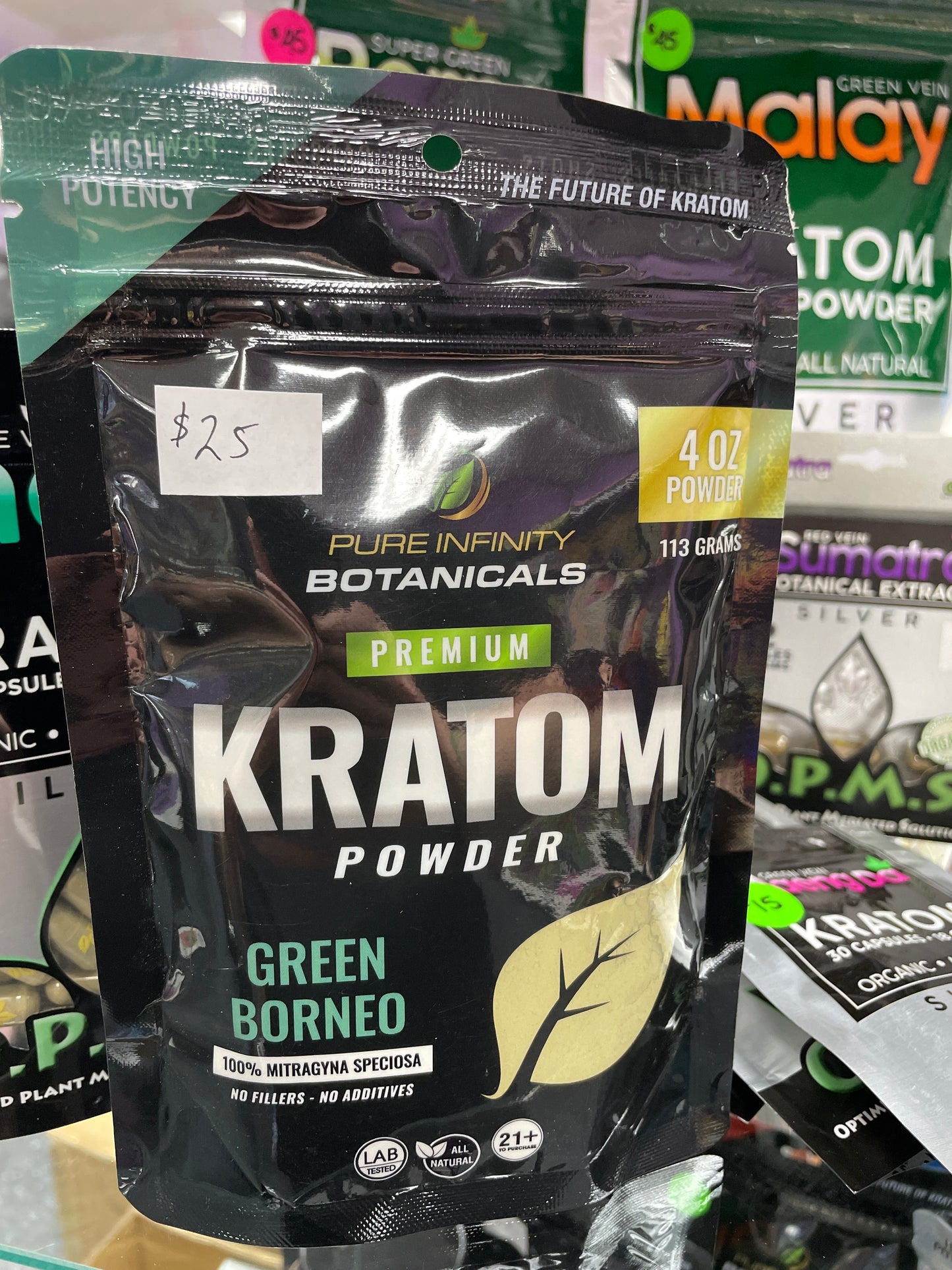 Pure Infinity Kratom Powder Green Boreno 4 oz