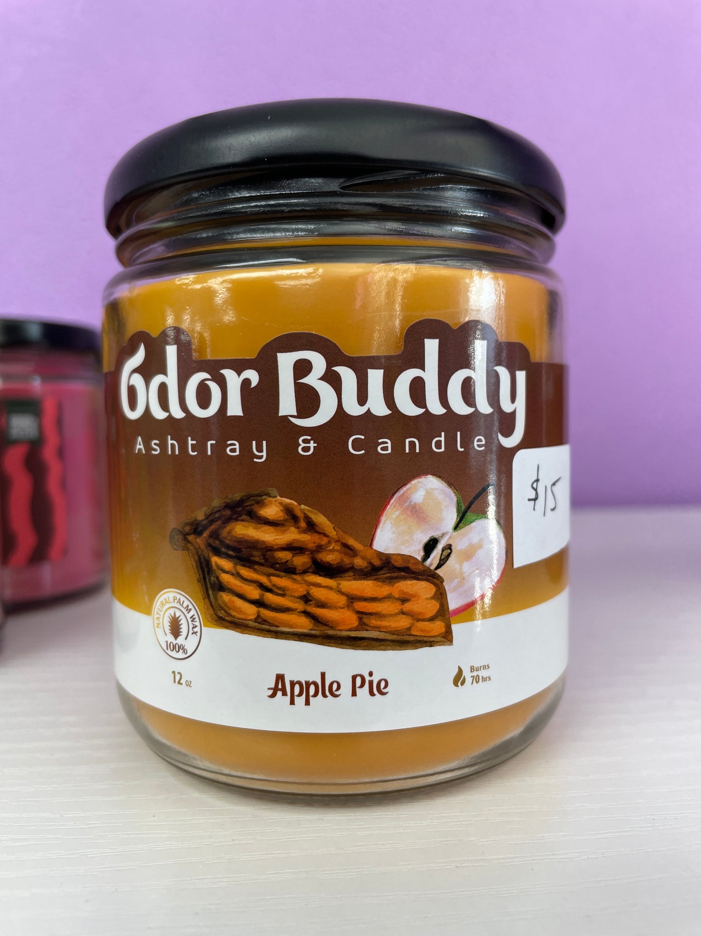 Odor Buddy Ashtray & Candle 12 oz - Apple Pie