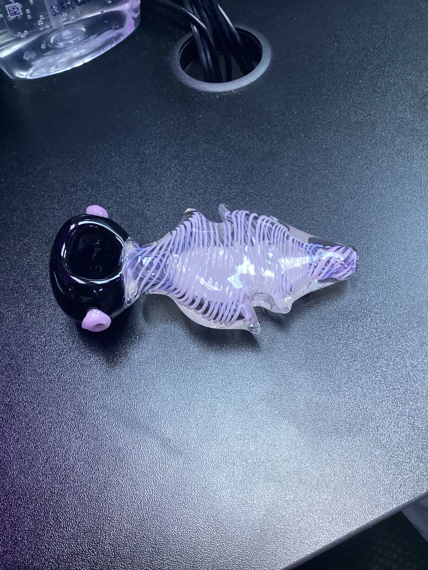 Black and Pink Spiral Hand Pipe