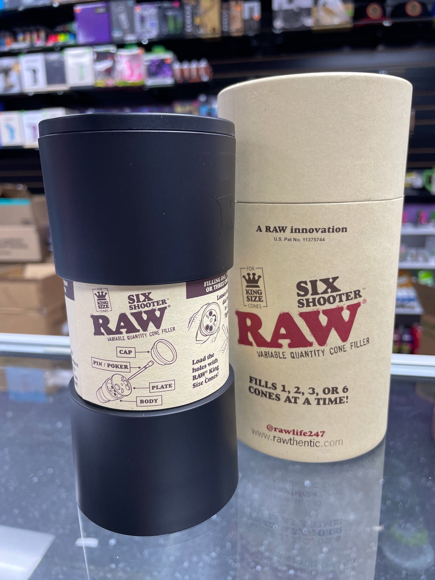 Raw Six Shooter King Size Cone Filler