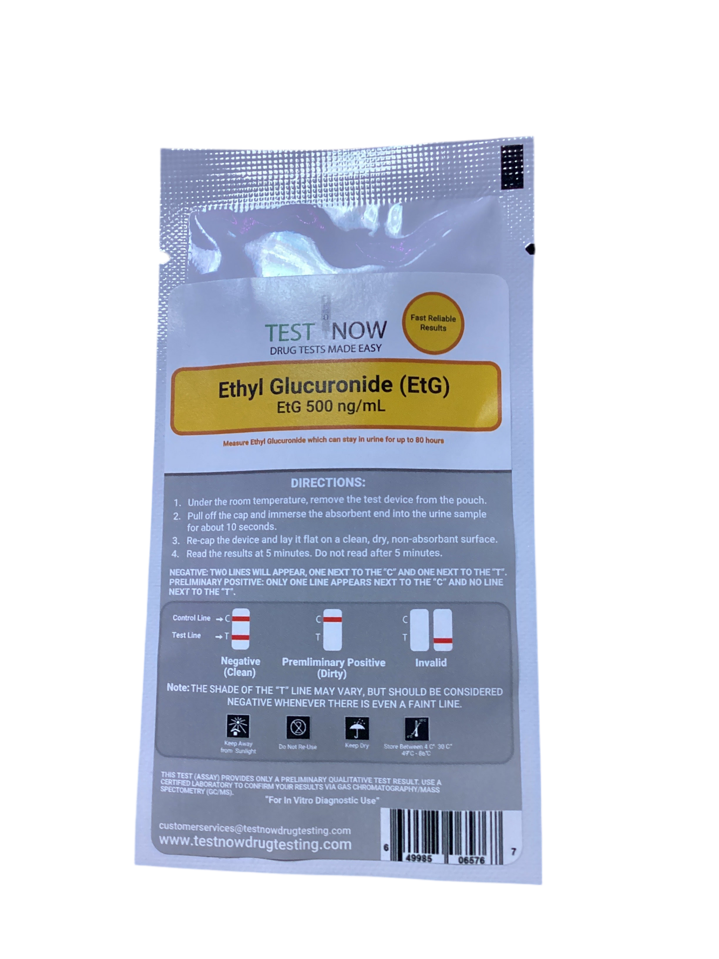 Test Now Ethyl Glucuronide (Alcohol) - EtG 500 ng/mL