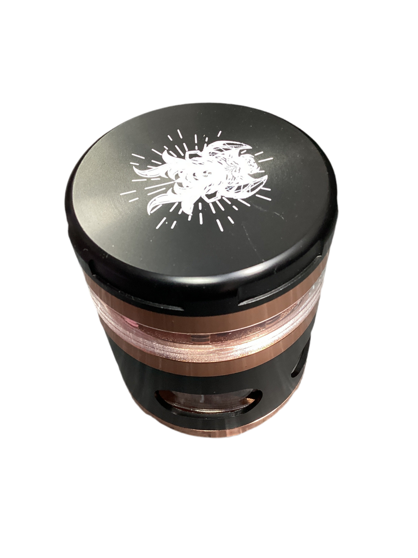 Samurai Shredder Grinder - 4 Piece Grinder - #42 Black & Rose Gold