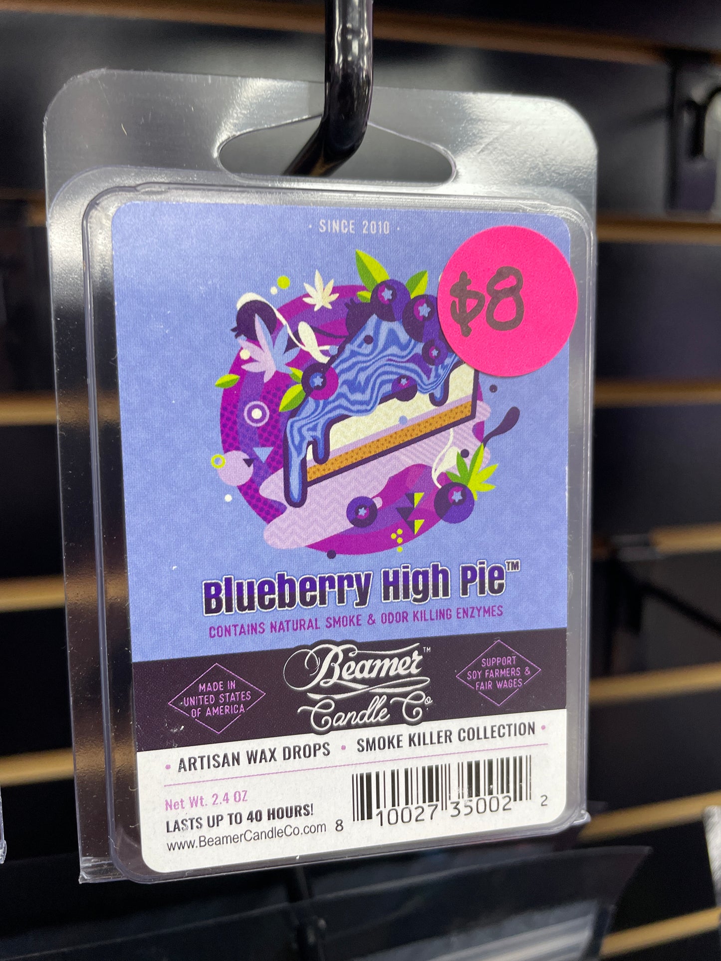 Beamer Candle Co -2.4oz-Artisan Wax-Blueberry High Pie INS-26