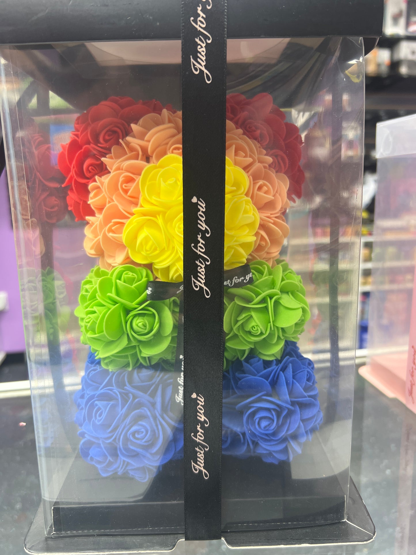 Just For You - Rainbow Rose Bear