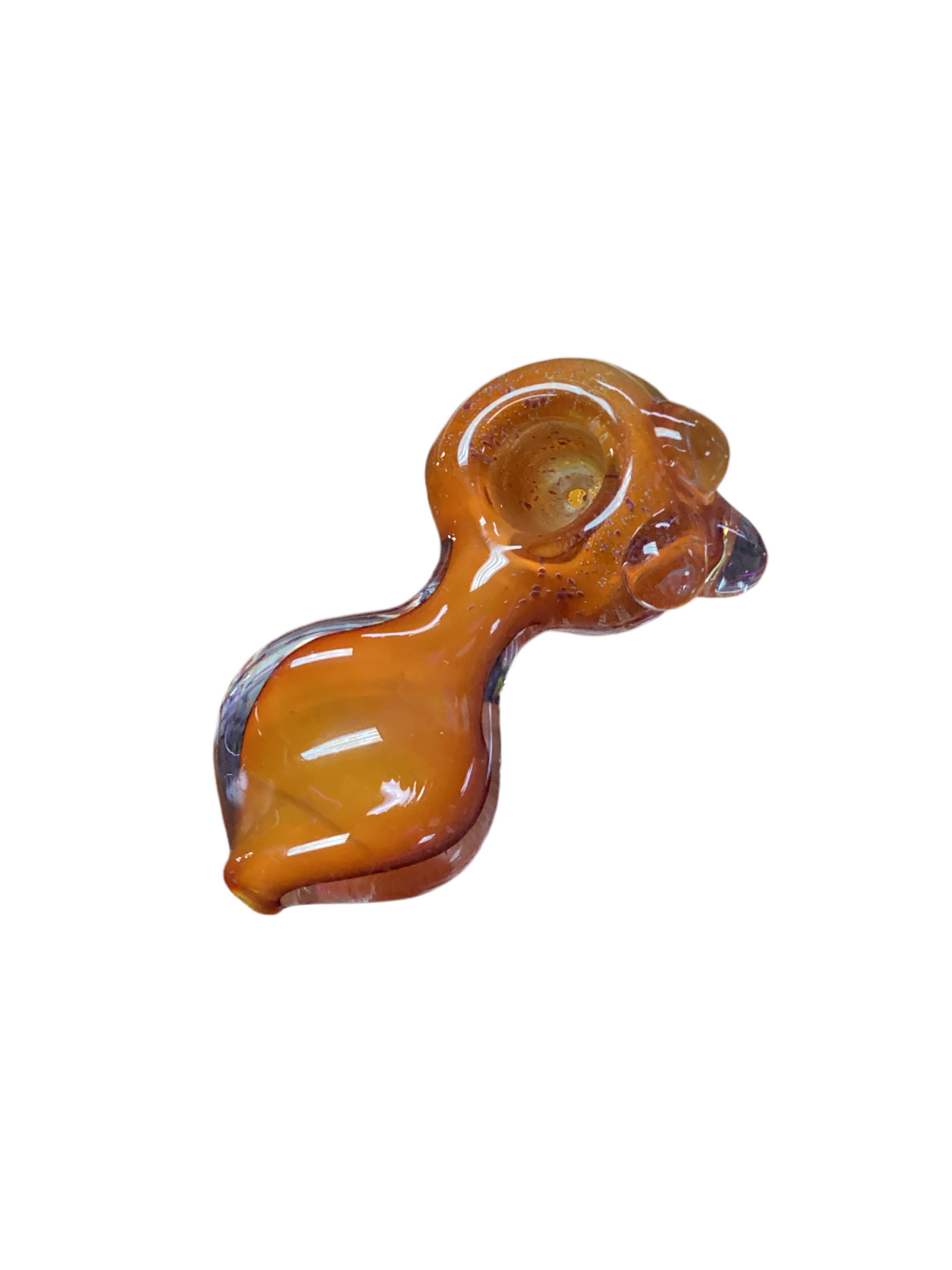 Small Dark Orange Handpipe With Bulb Bottom
