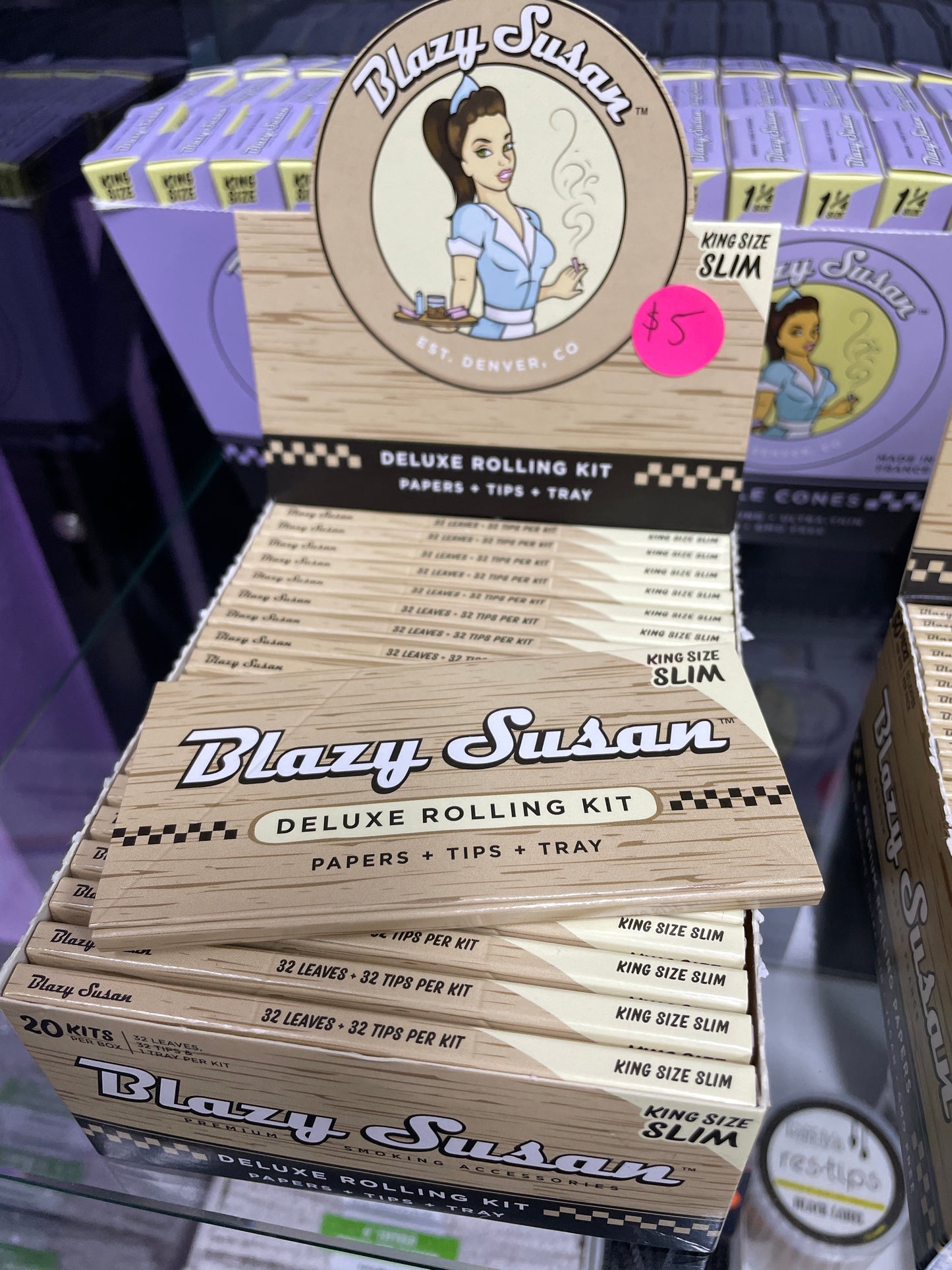 Blazy Susan Deluxe Rolling Kit - King Size Slim Papers & Tips