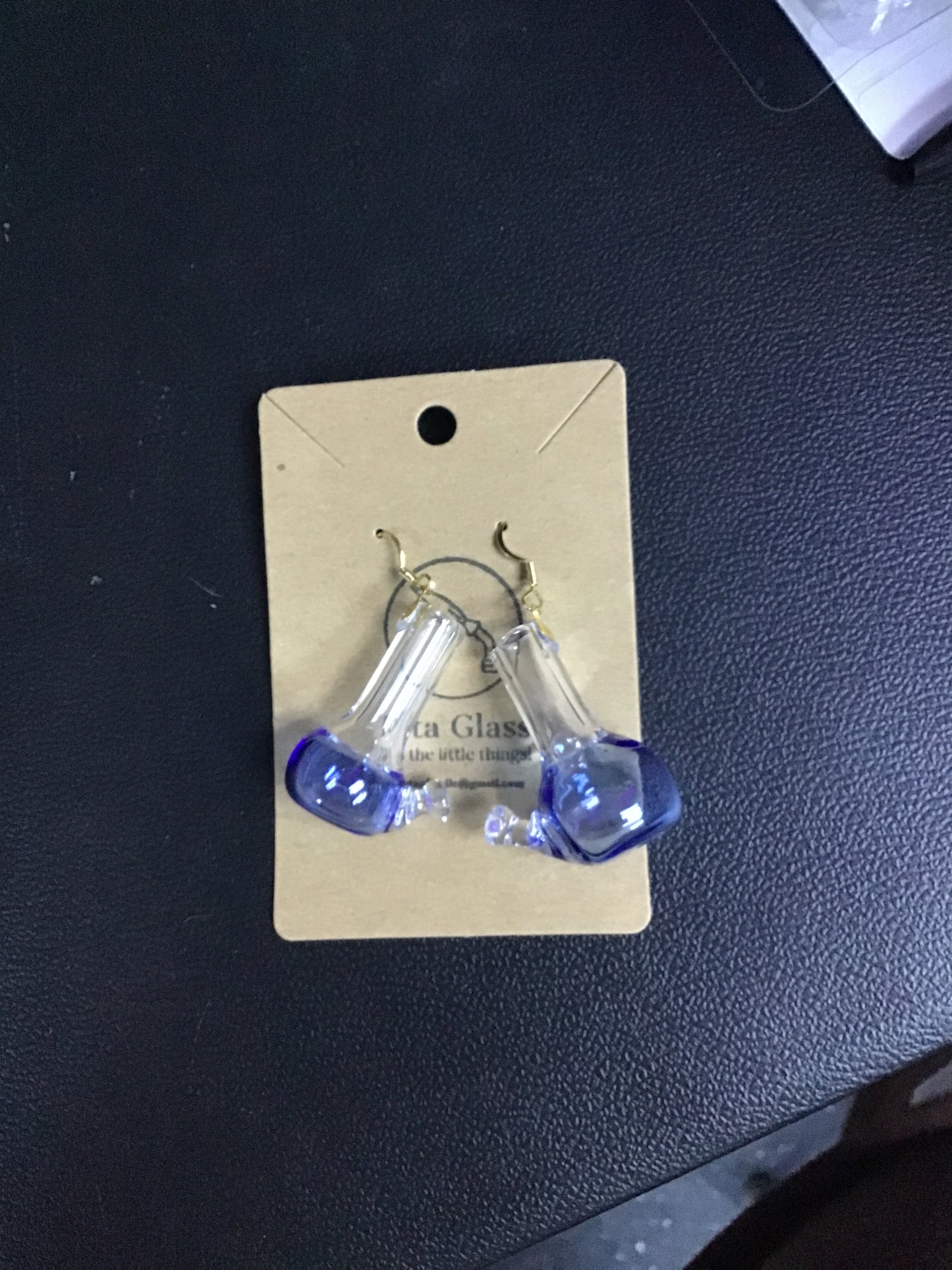 Tiny Hand Blown Bong Earring Set