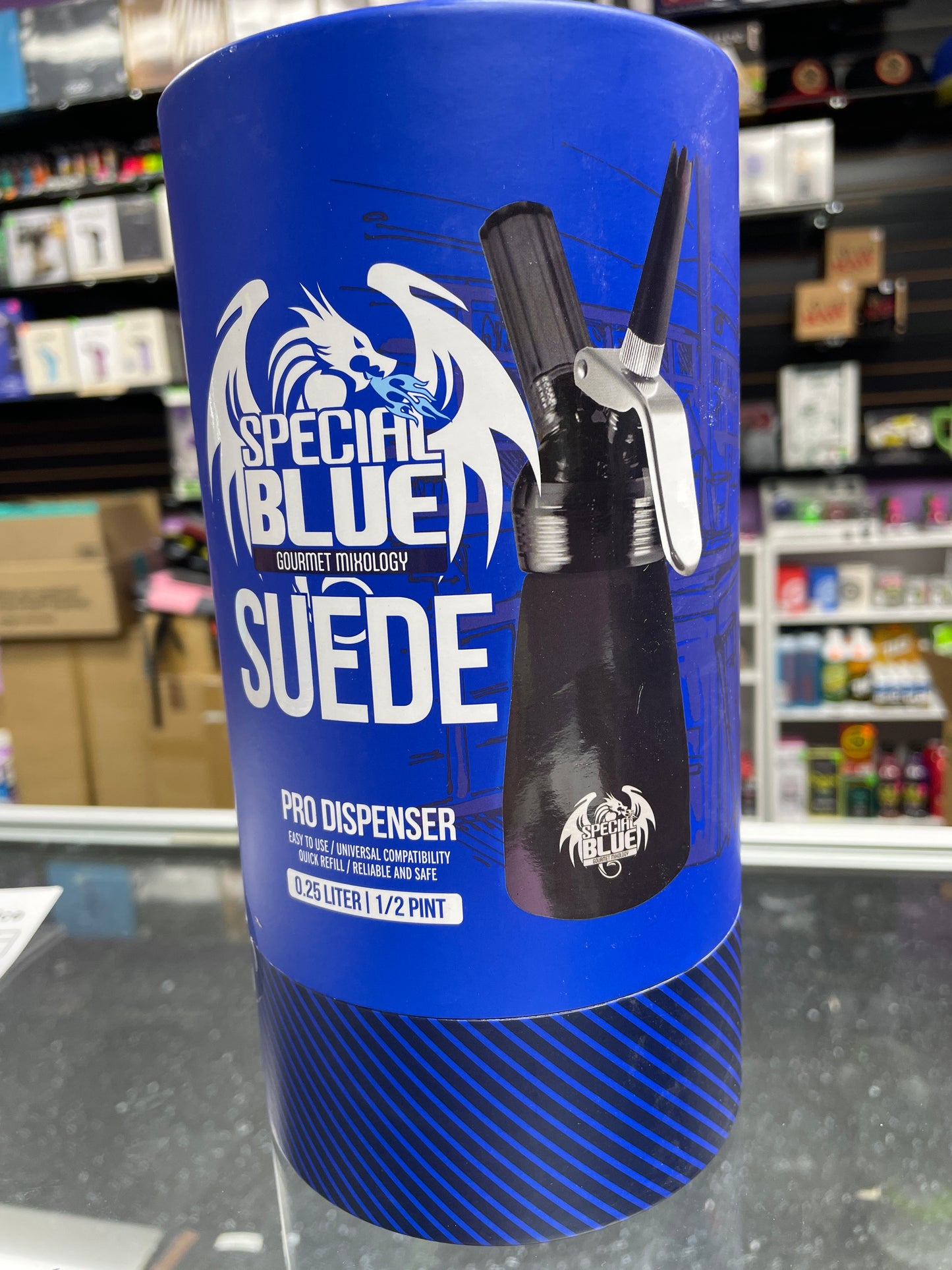 Special Blue Suede Pro Mixology Dispenser - Black