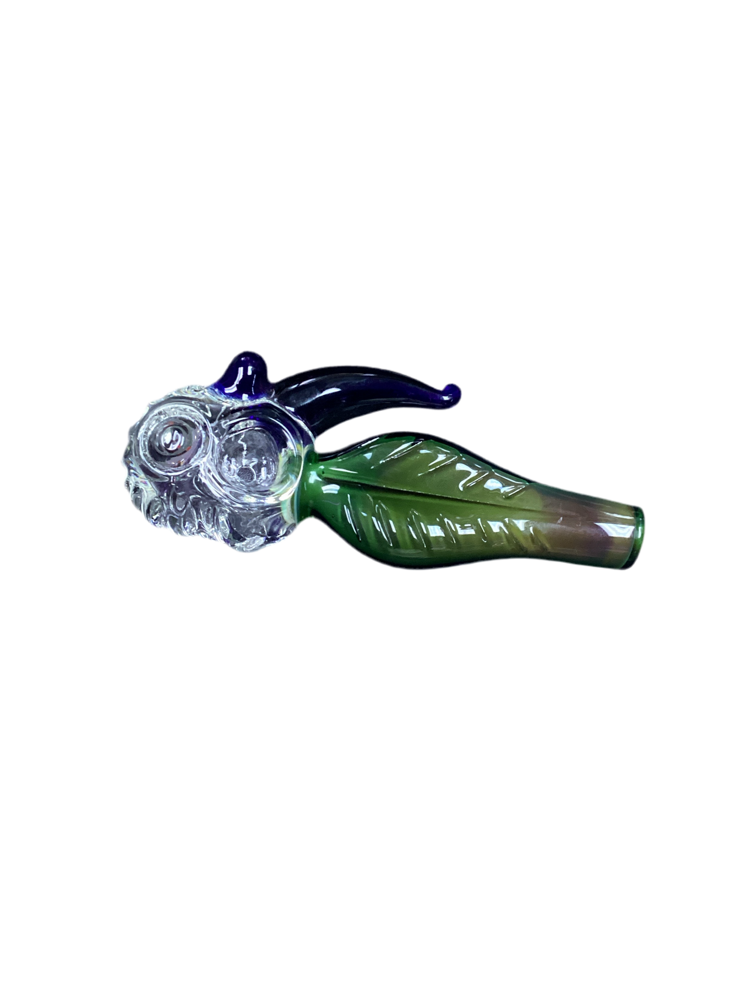 Green Leaf Design HandPipe With Side Horn