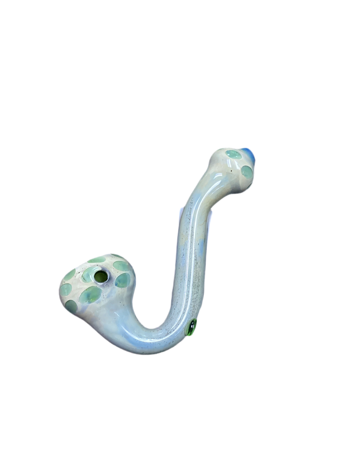 Green Handpipe With Dark Green Spots On Bowl
