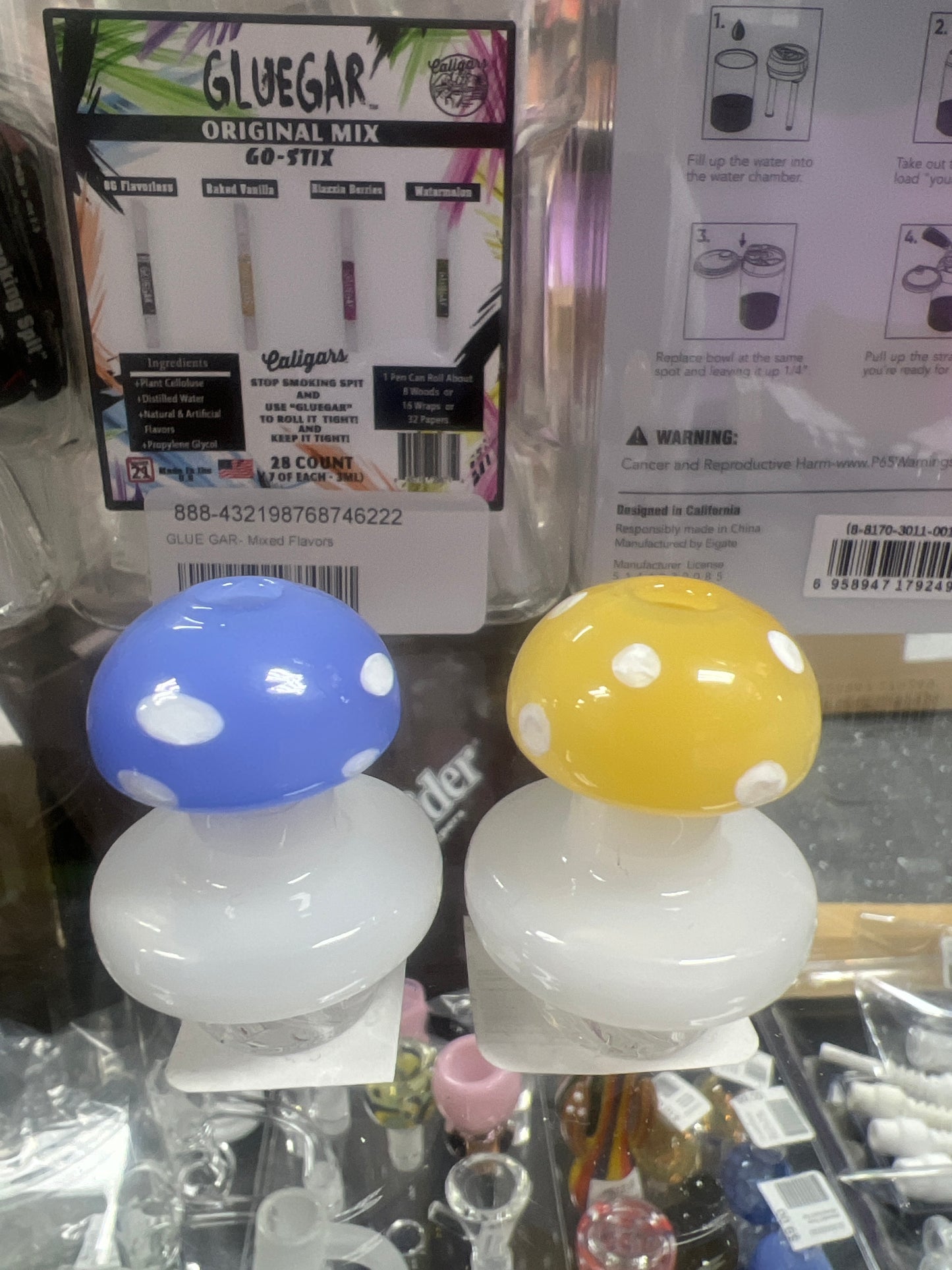 Mushroom Whirlpool Glass Carb Cap With Eyes
