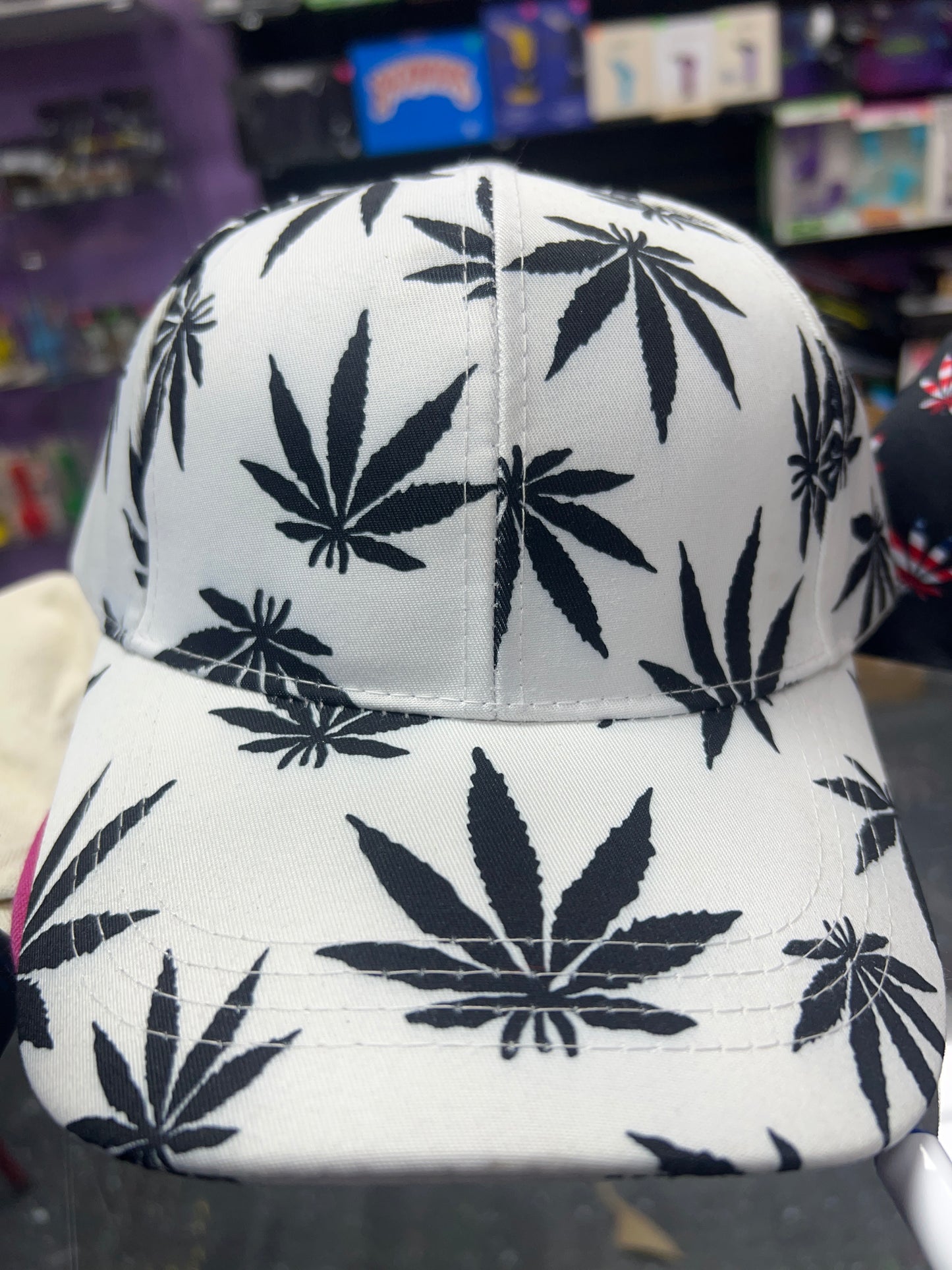 White and Black Leaf Hat