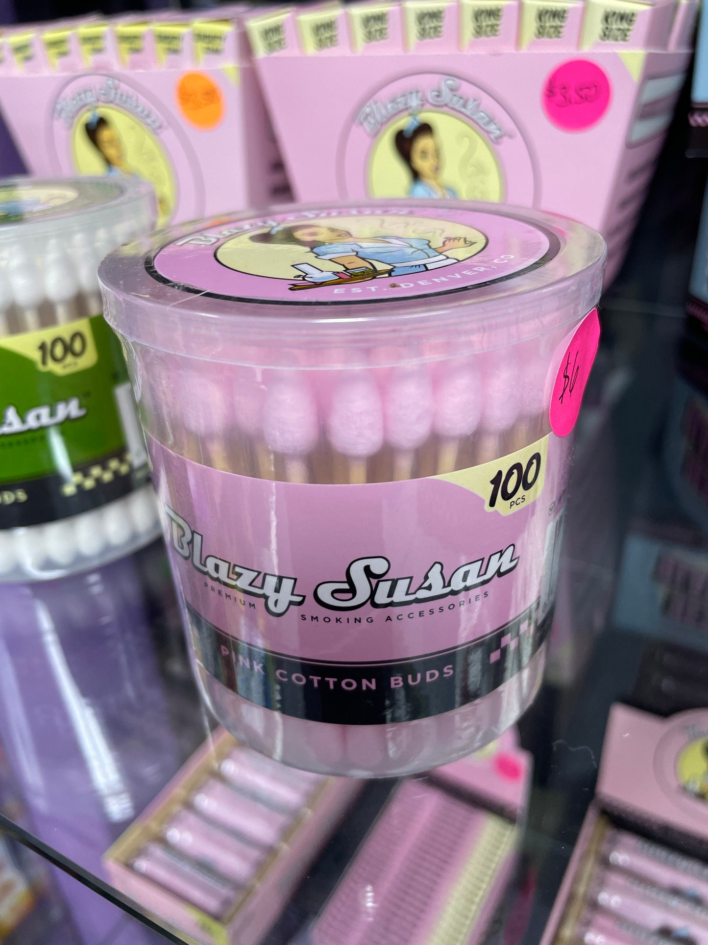 Blazy Susan Cotton Buds - PINK 100ct