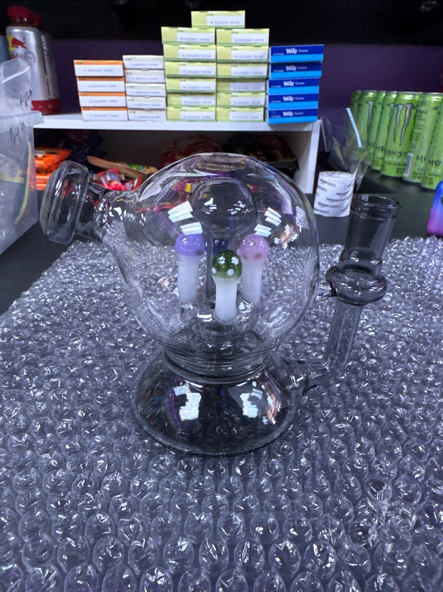5.5" Globe Mushroom Stemless Mini Water Pipe