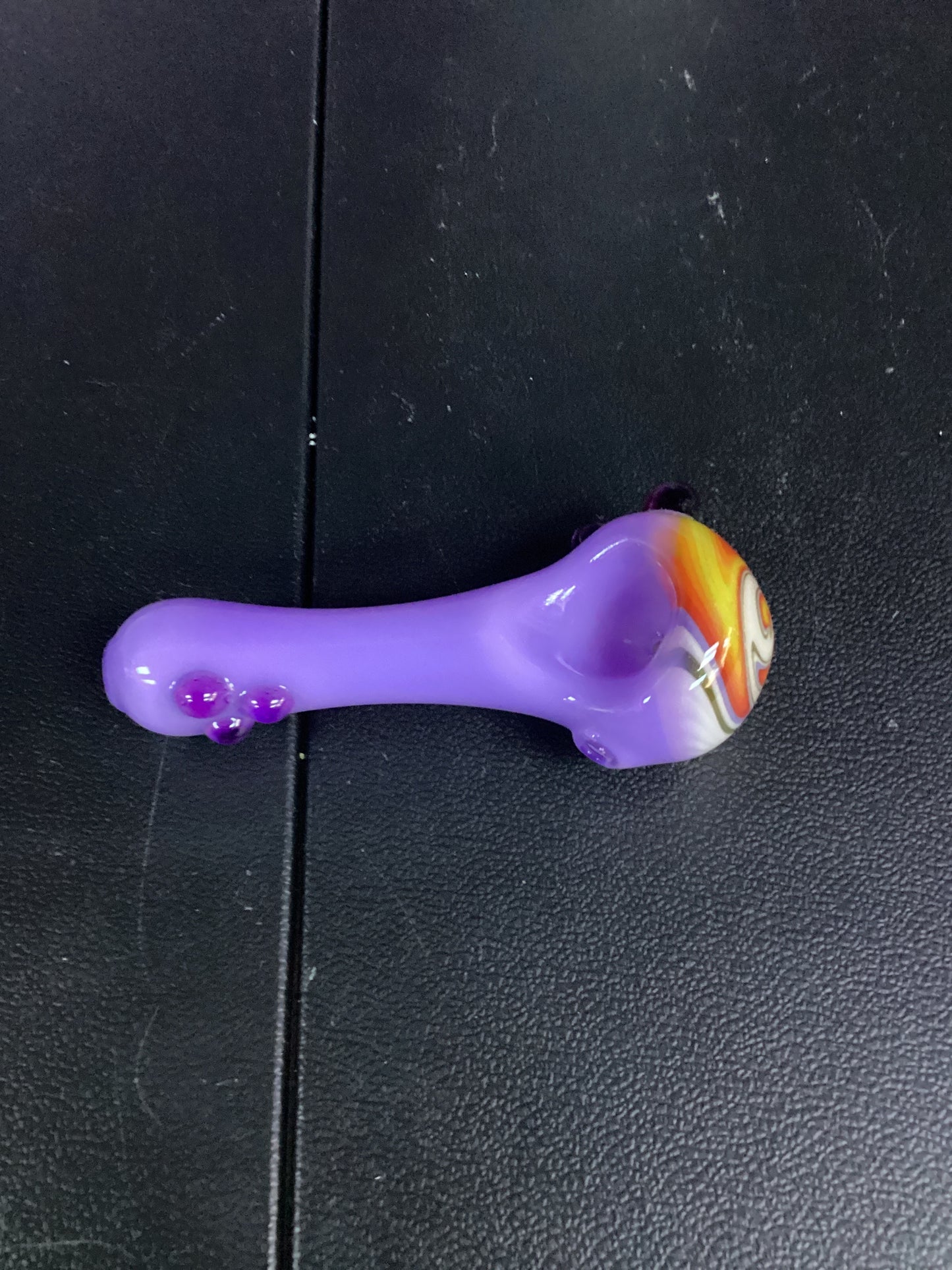Small purple and multi color bowl Handpipe (local glass)