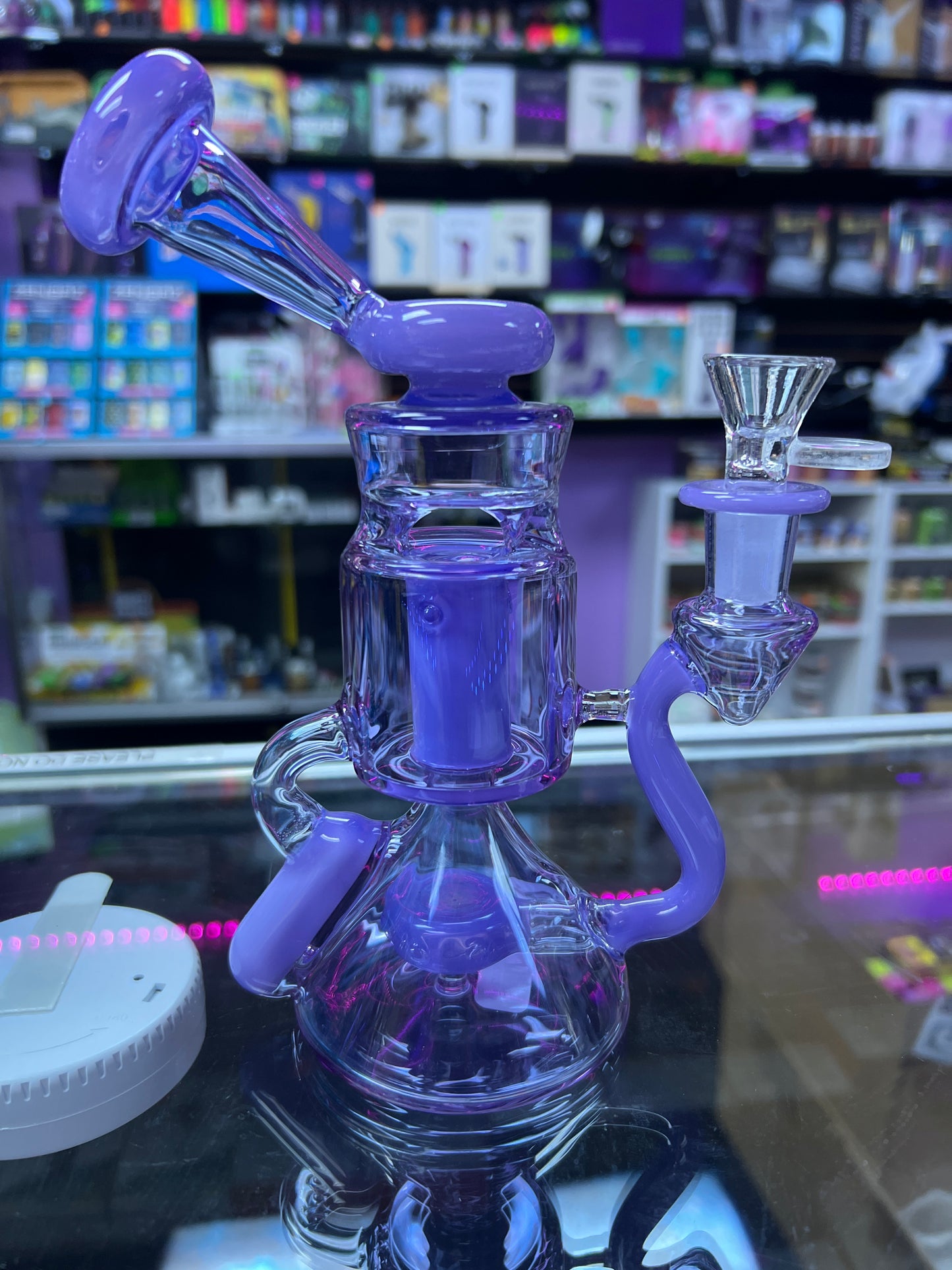 Purple Glass Water Pipe with Perc