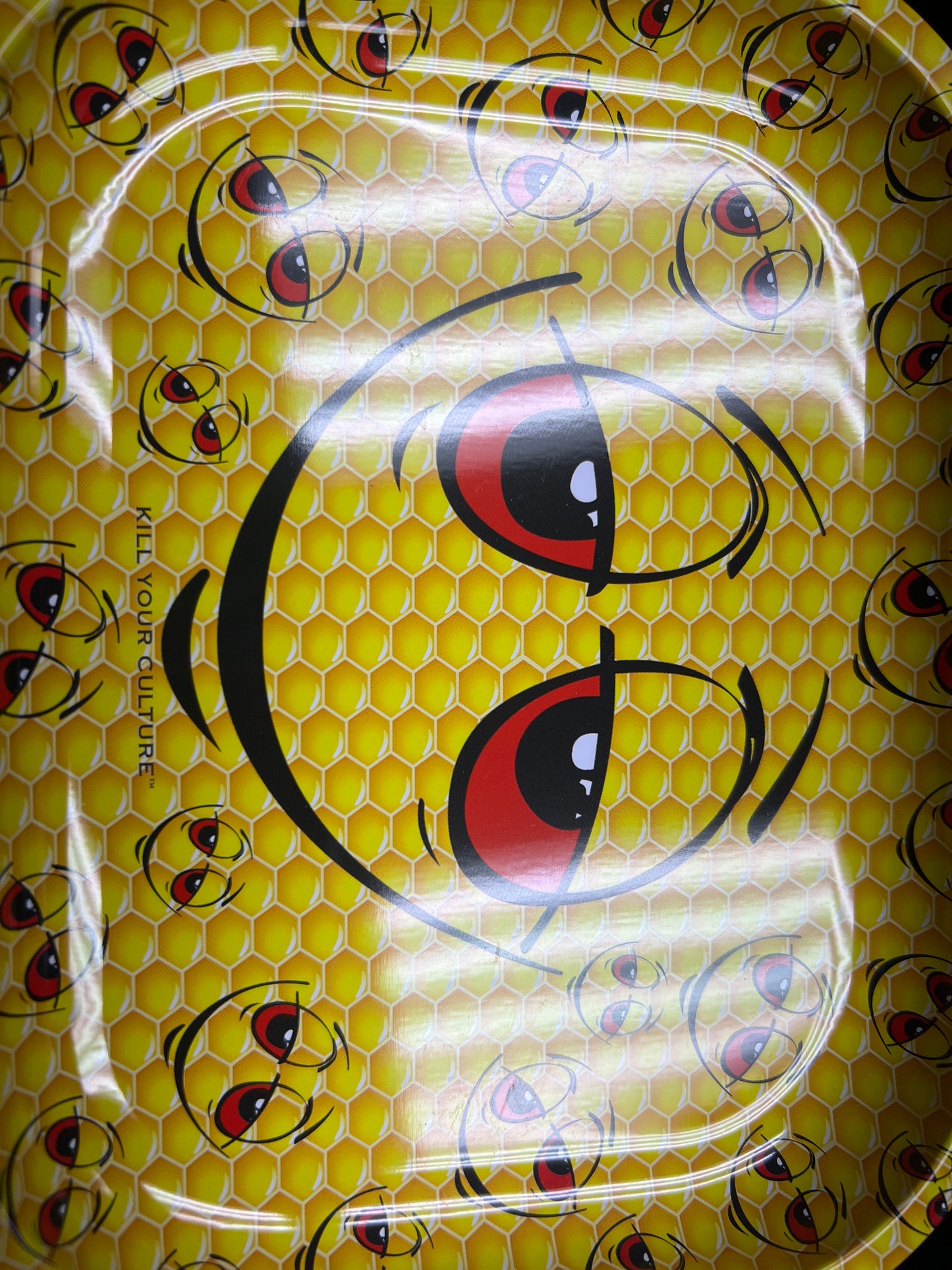 High Smiley Face Rolling Tray - Yellow