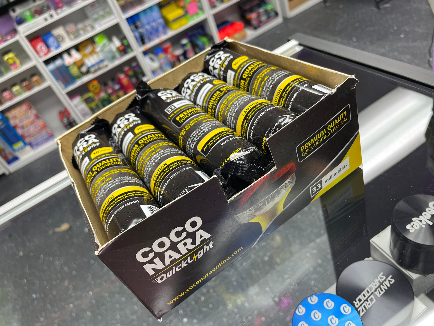 Coco Nara Quick Light Hookah Charcoal 33mm 10ct