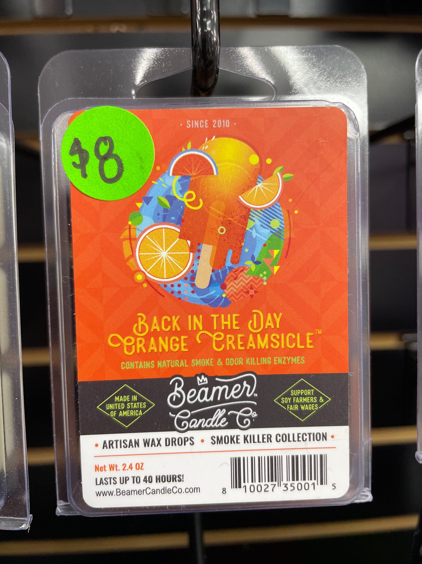 Beamer Candle Co -2.4oz - Artisan Wax-Back In The Day Orange Creamsicle INS-26