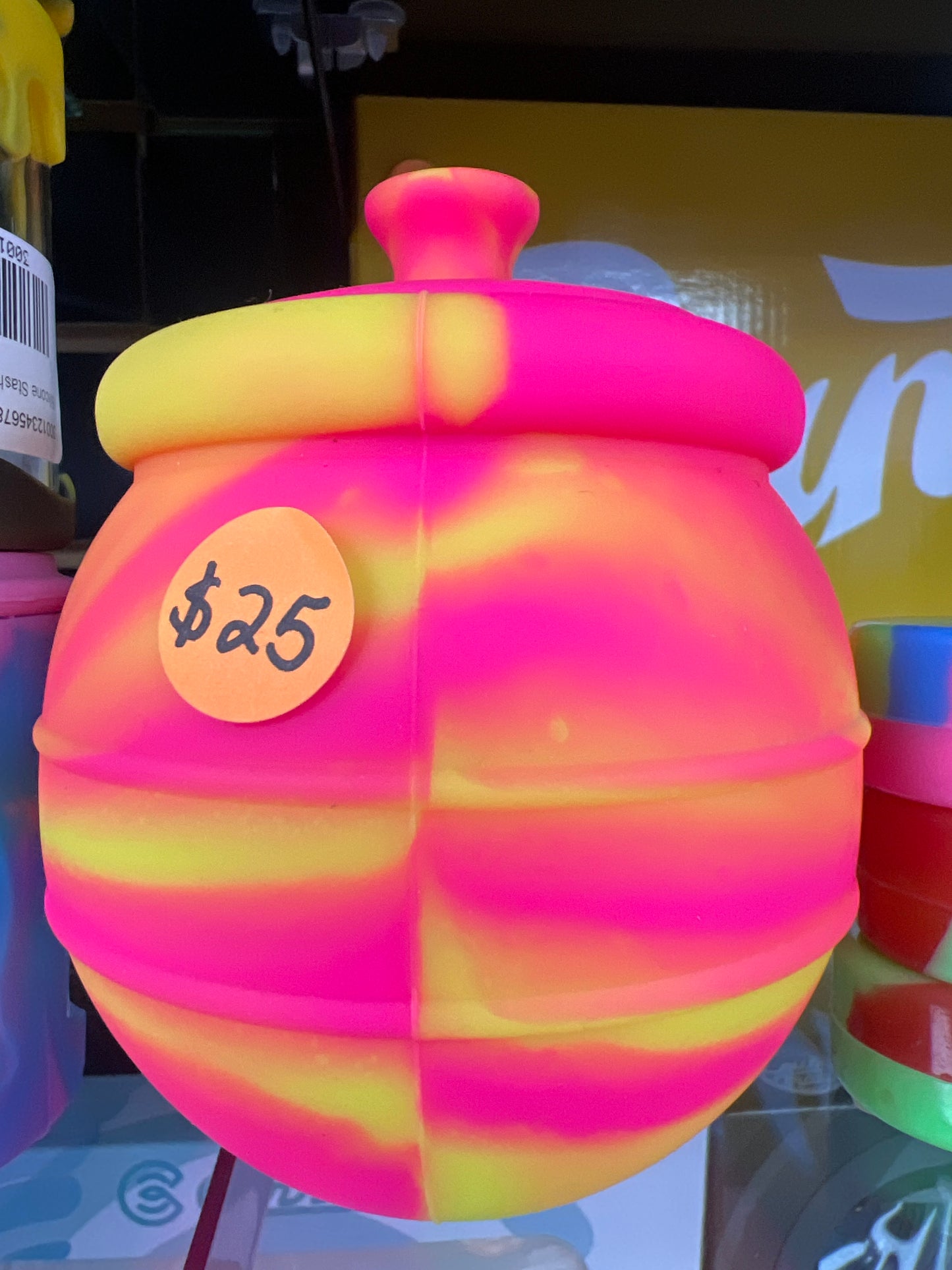 Silicone Honey Pot -Pink & Orange