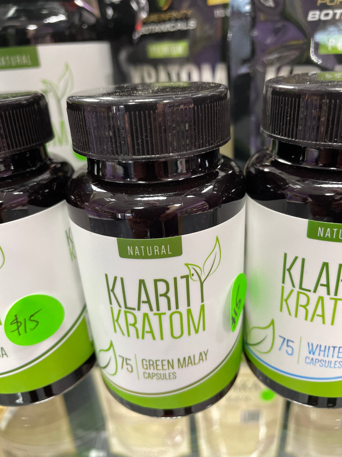 Klarity Kratom 75ct Caps - 500mg - Green Malay