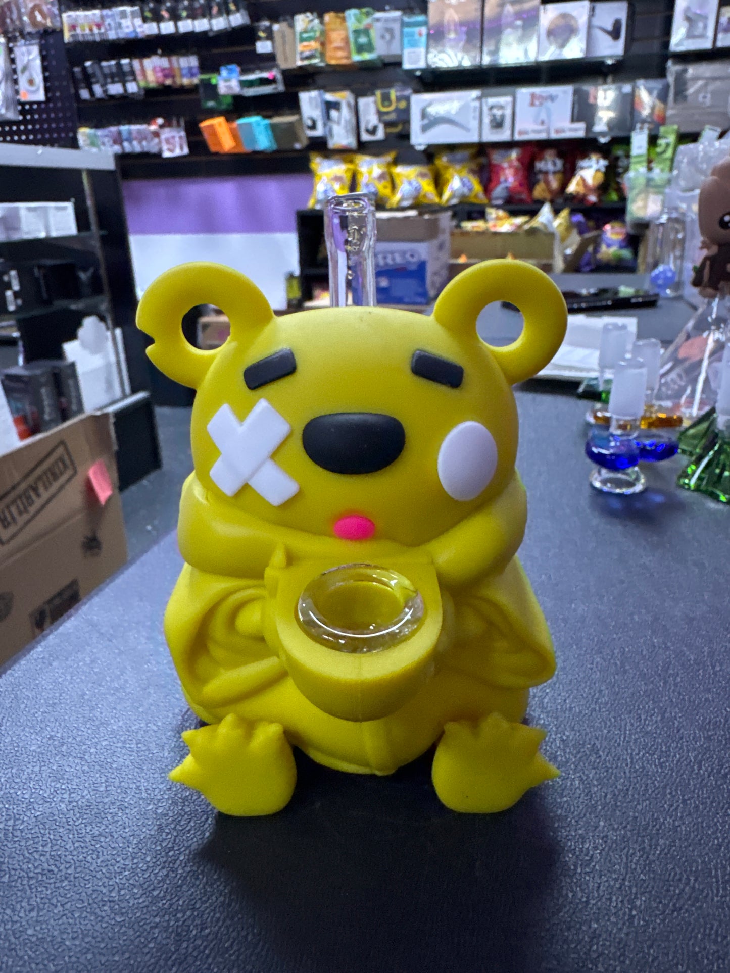 Green bear silicone water pipe