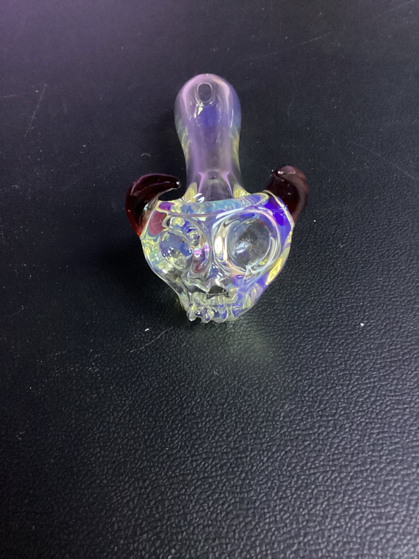 Local Blown Skull With Horn Pipe