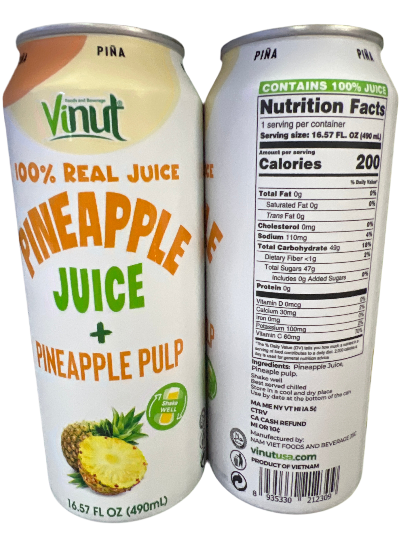 Vinut 100% real pineapple juice with pulp
