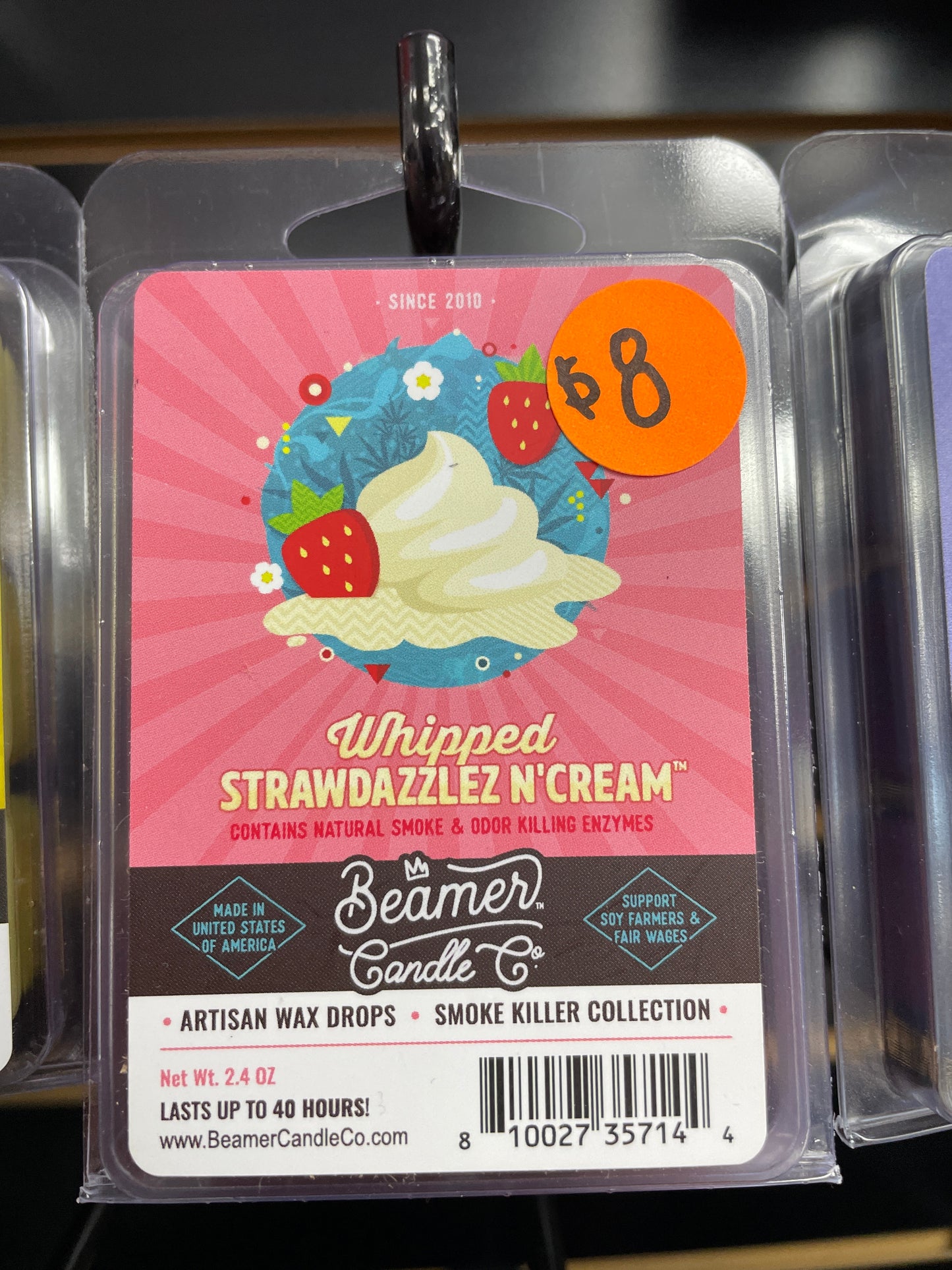 Beamer Candle Co -2.4oz-Artisan Wax-Whipped Strawdazzlez INS-26