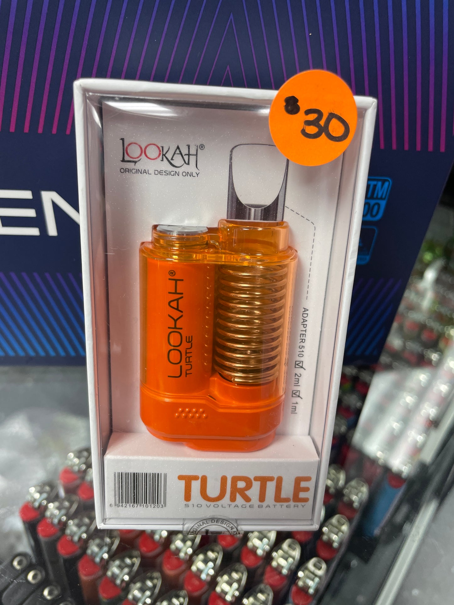 Lookah Turtle - 510 Cartridge Battery - Orange