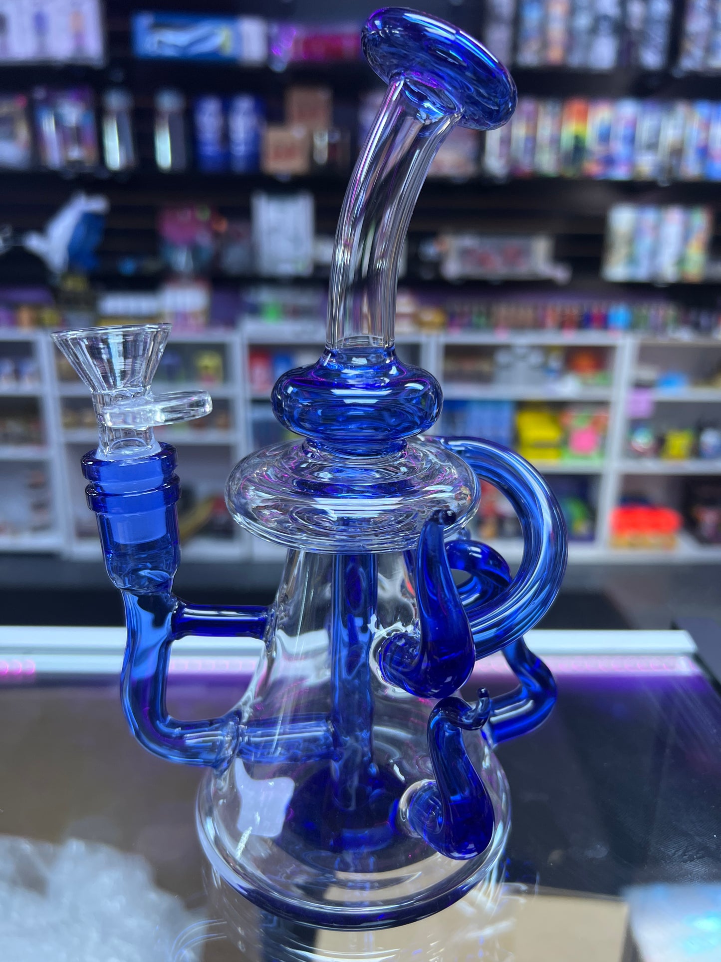 Blue Horn Decal Accent Color Water Pipe