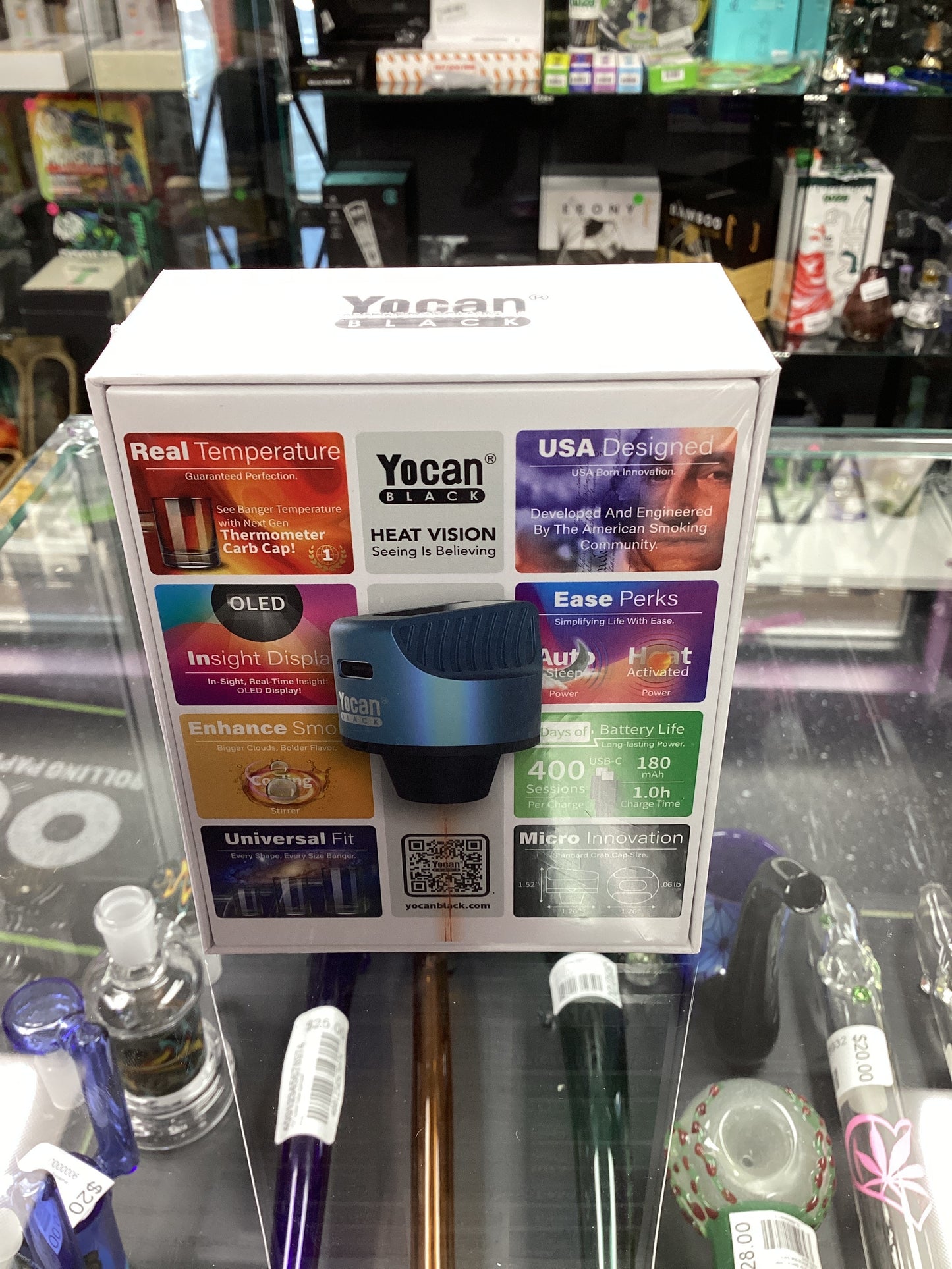 Yocan Black -HEAT Vision - Electronic Carb Cap Temperature Sensor - Blue