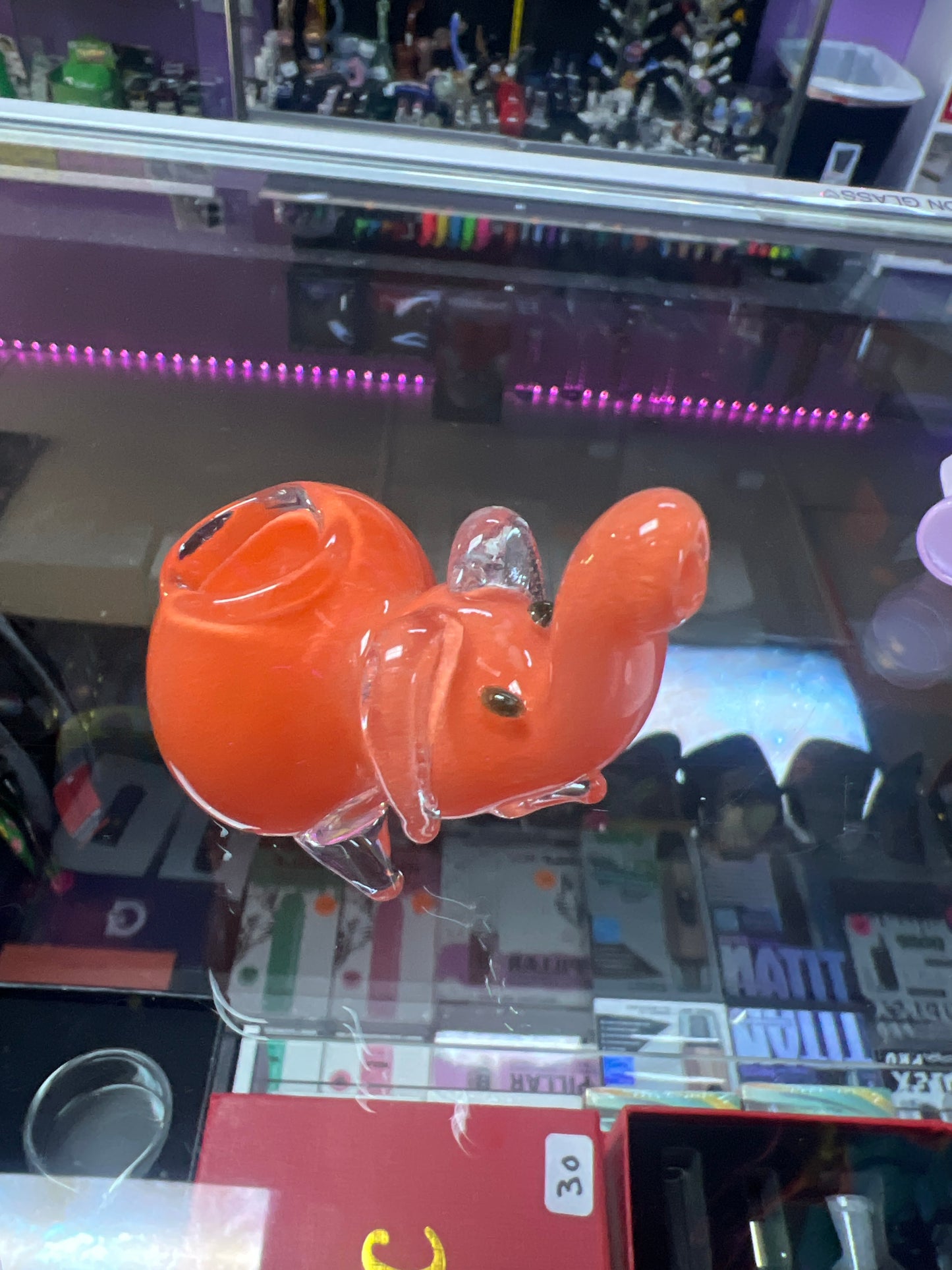 Mini Orange Elephant Hand Pipe