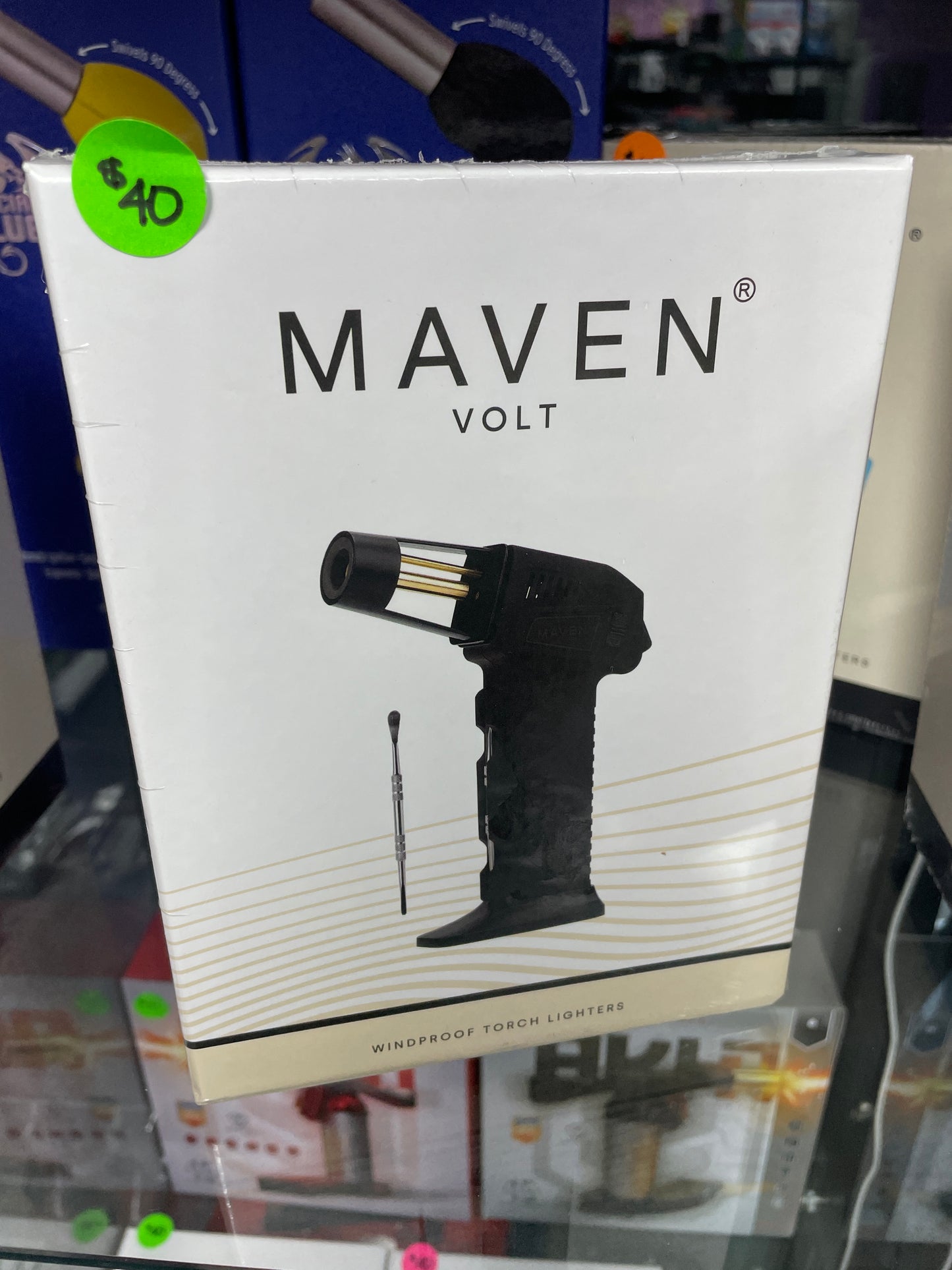 Maven Volt Windproof Butane Torch - Black