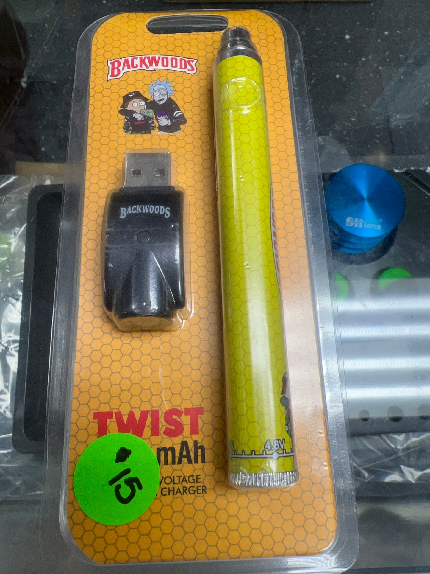 Twist - Backwoods Rick & Morty Yellow Vape Pen Battery and Charger