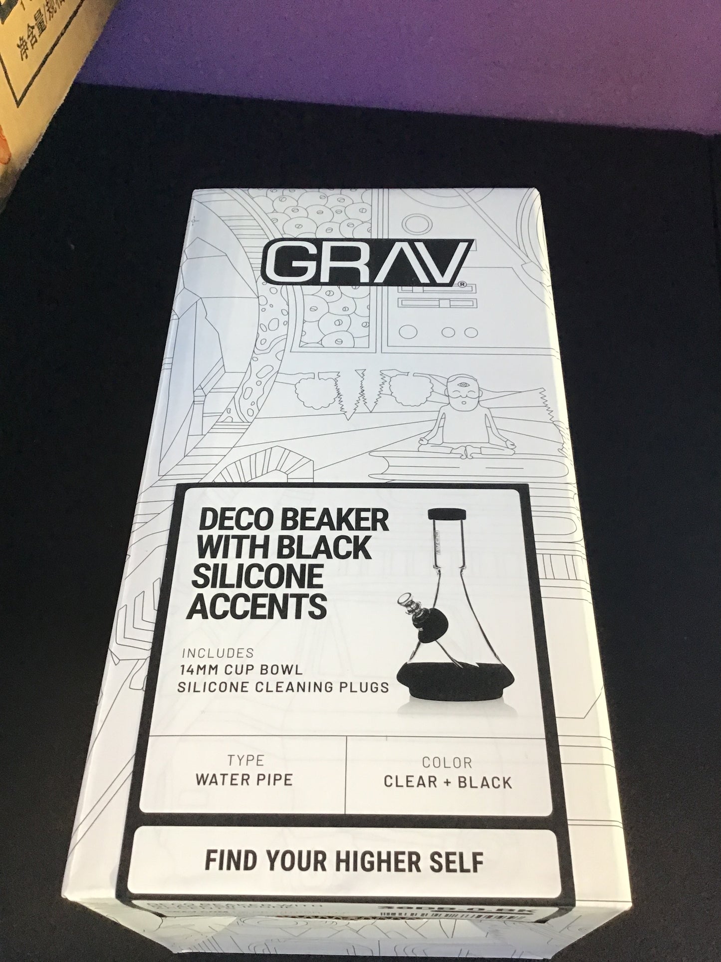 Grav Deco Beaker with Silicone Black