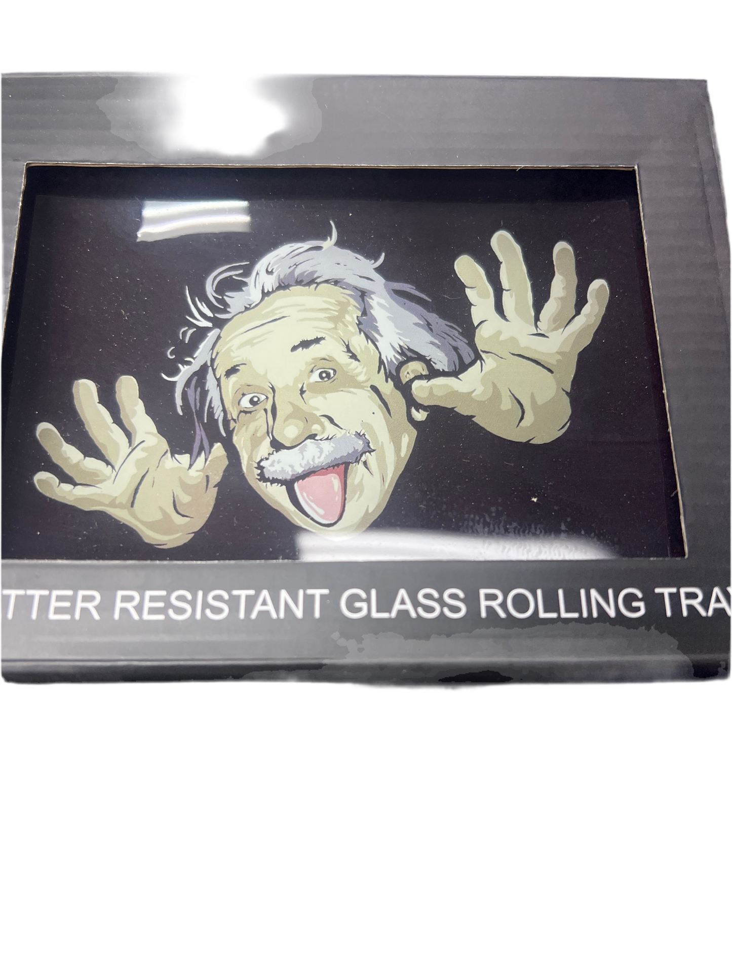 Albert Einstein Shatter Resistant Glass Rolling Tray