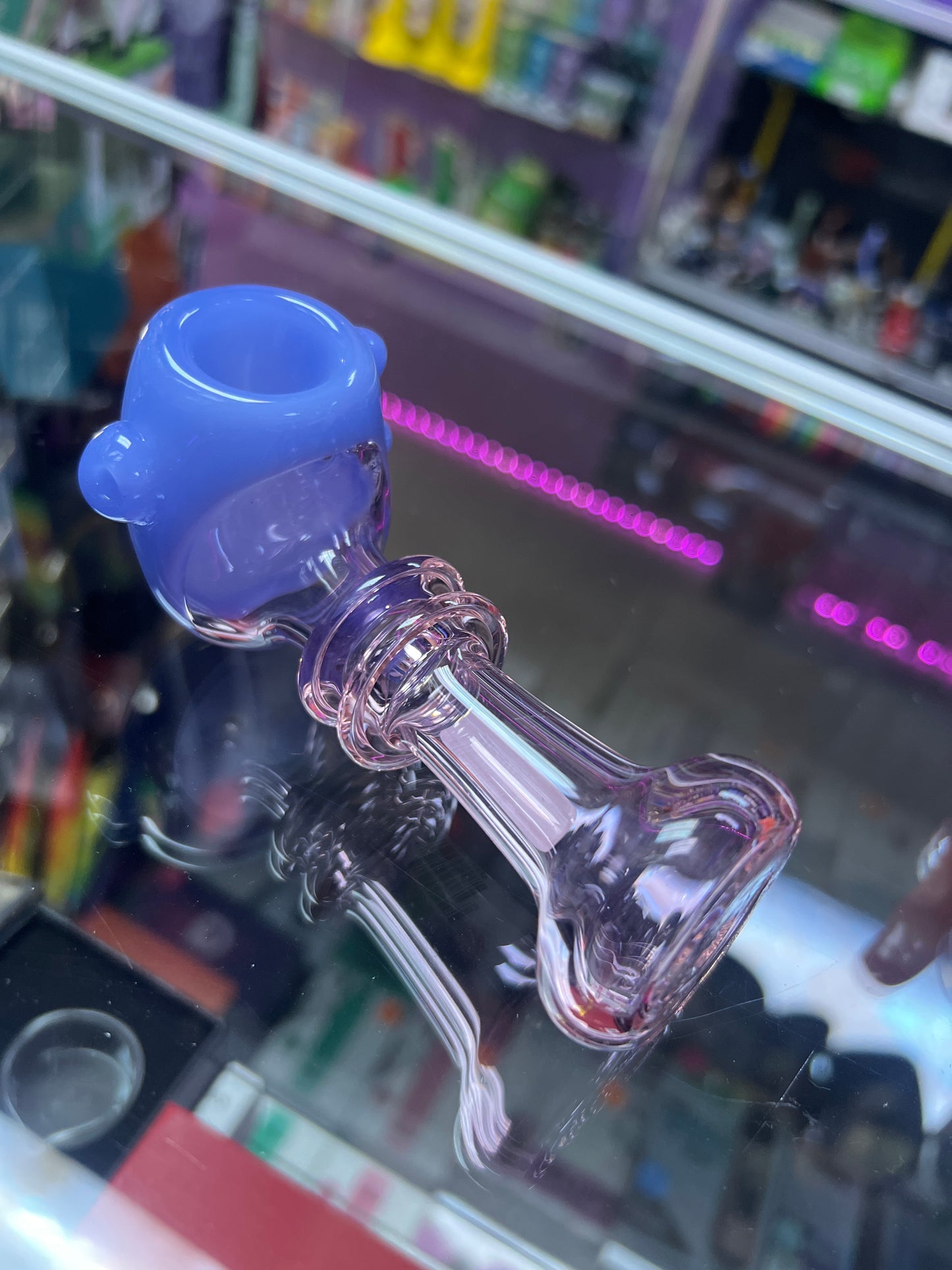 Purple and Pink Glass Hand Pipe