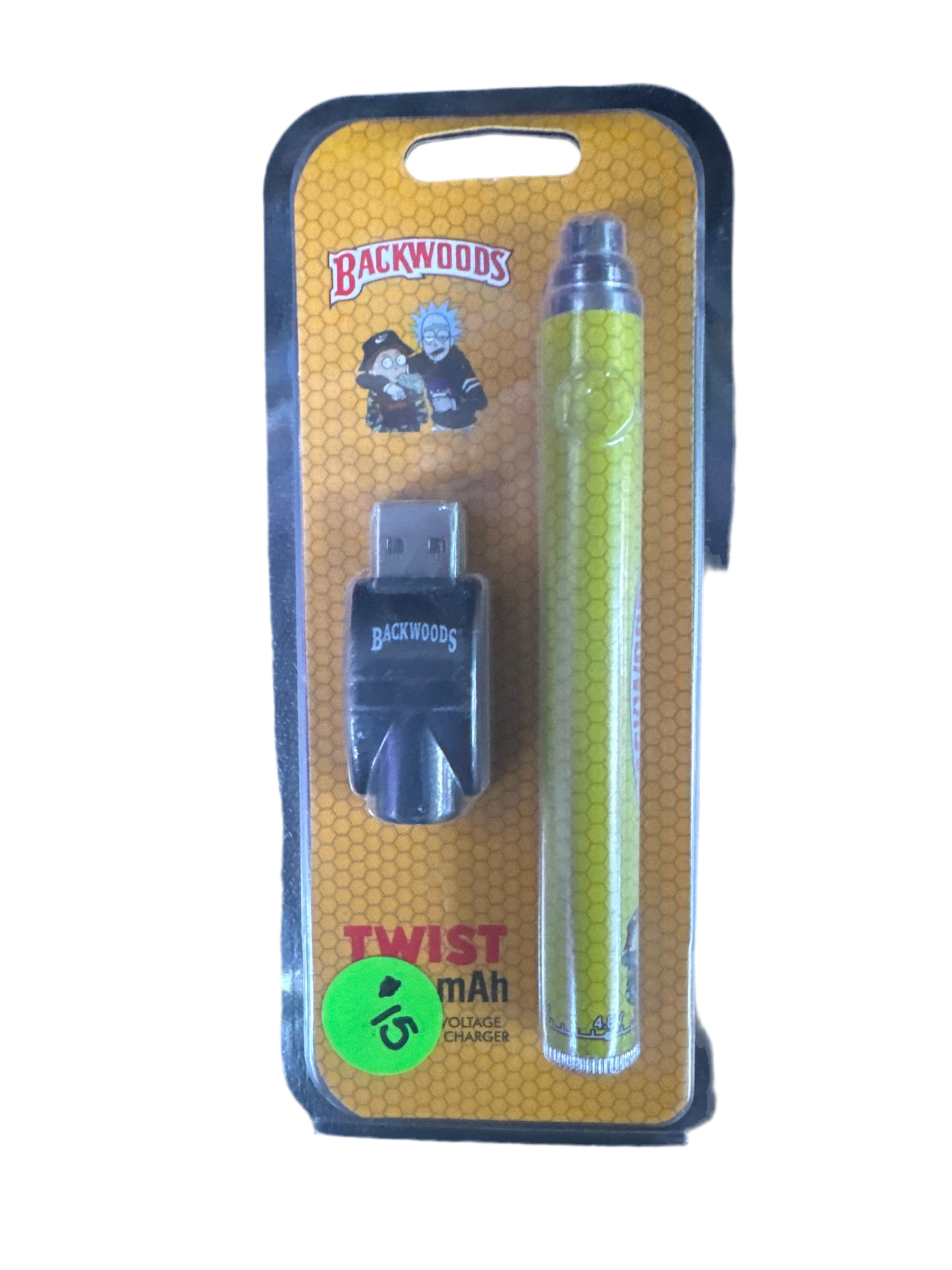 Twist - Backwoods Rick & Morty Yellow Vape Pen Battery and Charger