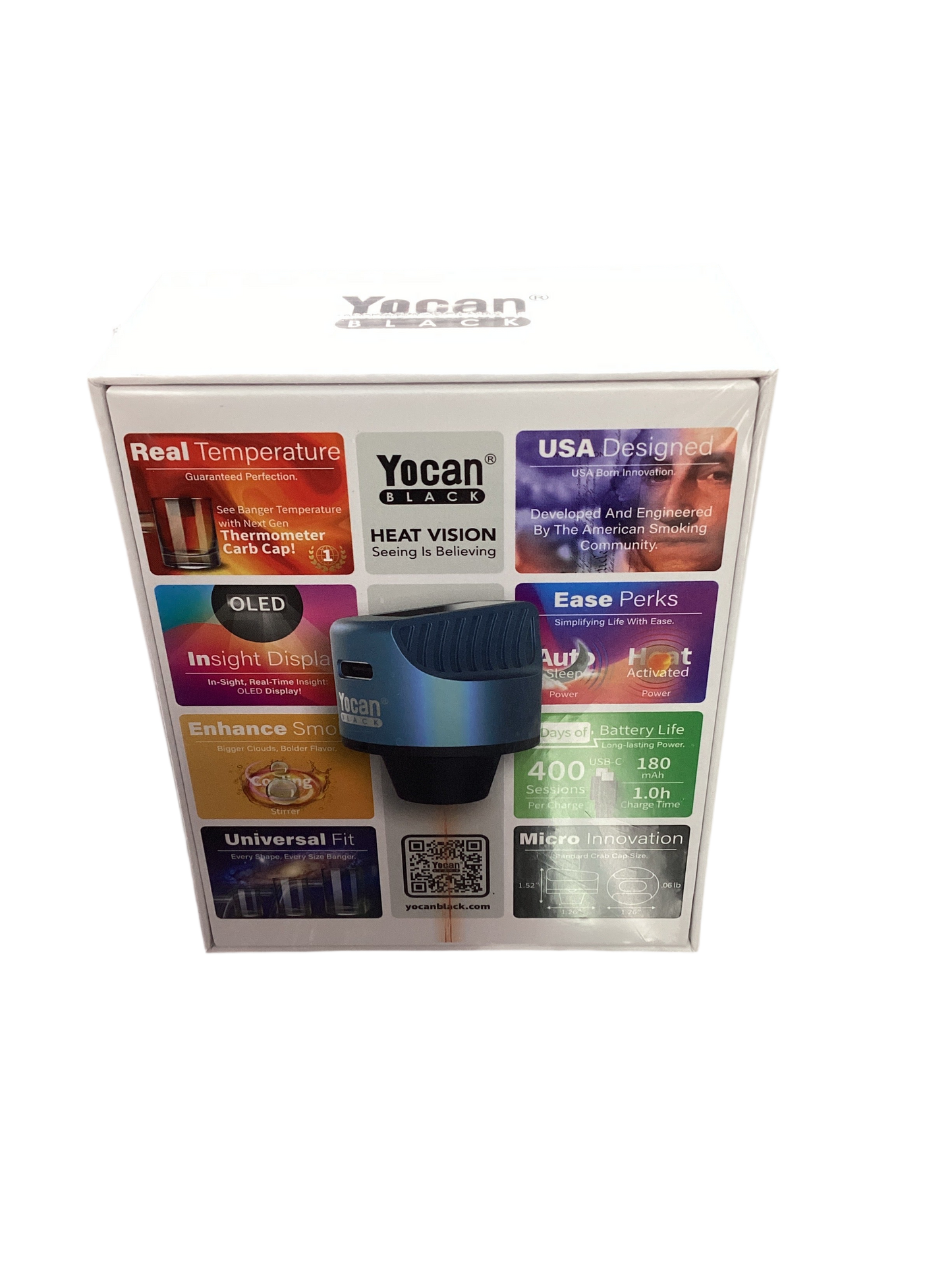 Yocan Black -HEAT Vision - Electronic Carb Cap Temperature Sensor - Blue