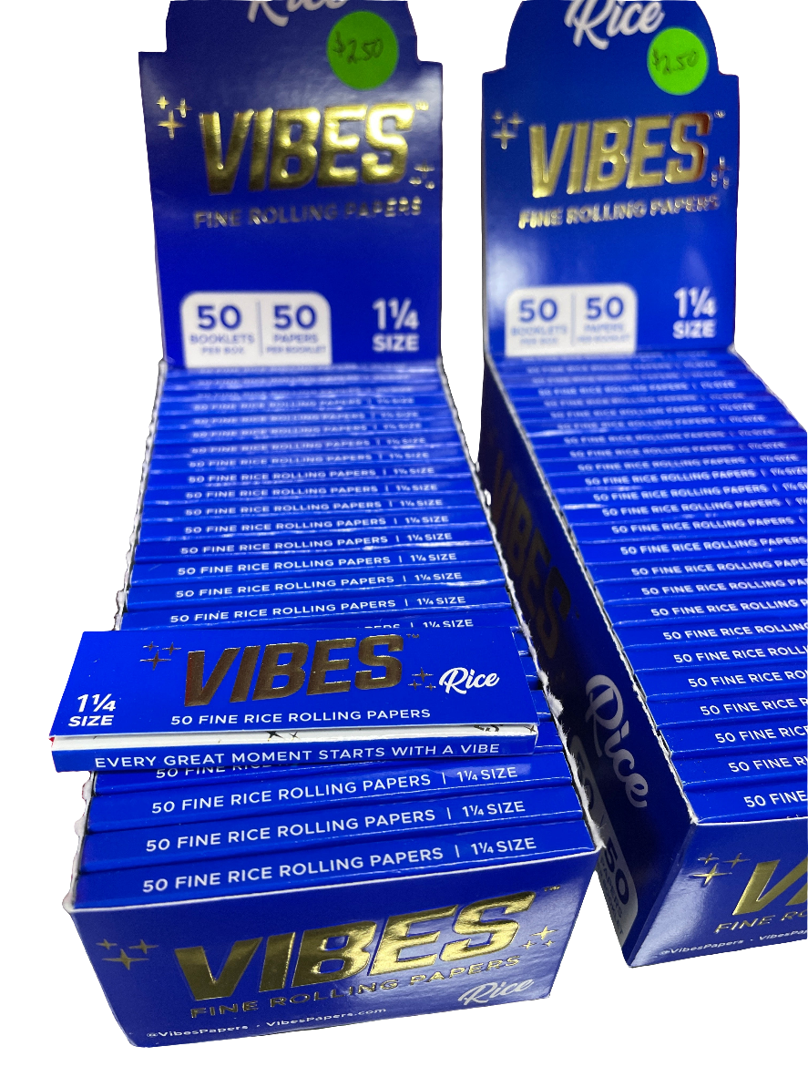 Vibes Rice Rolling Papers 1 1/4 - 50 Per Booklet