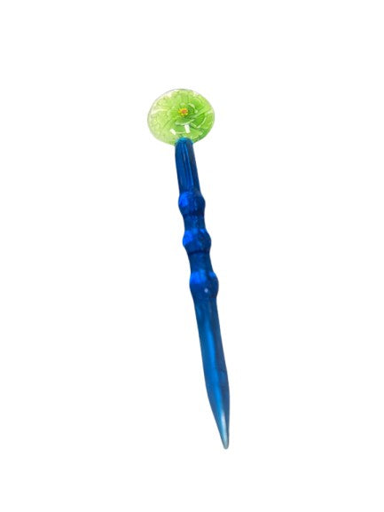 5" Glass Dabber with Flower Bead Decoration