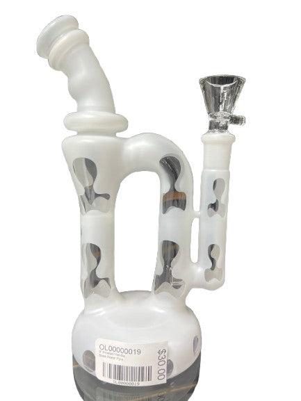 9" Frosted Handle Base Water Pipe