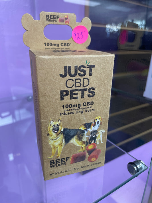 Just CBD - Dog Treats - 100mg - Beef Wraps