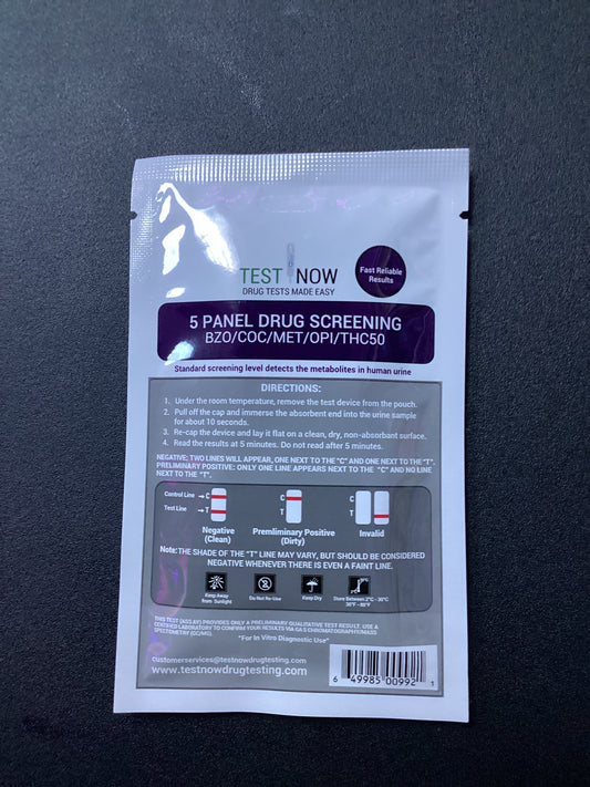 Test Now 5 Panel Drug Screening - BZO/COC/MET/OPI/THC50
