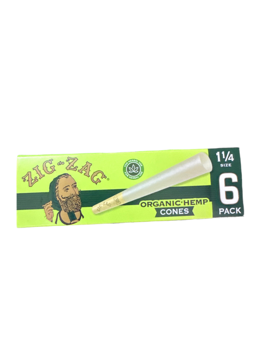 1 1/4 Zig-Zag Organic Hemp Cones (6ct)